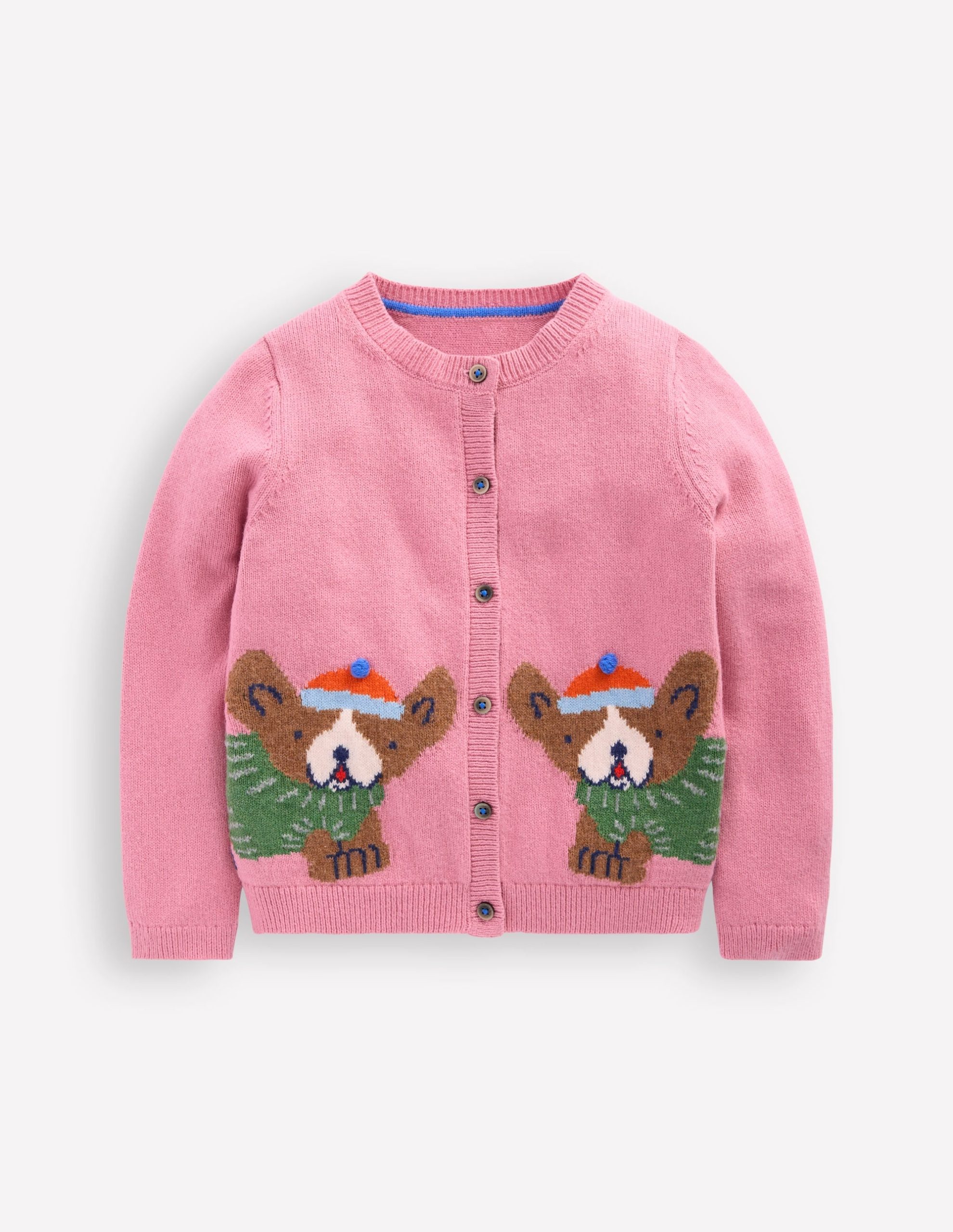 Fun Logo Cardigan-Pink Haze Frenchies