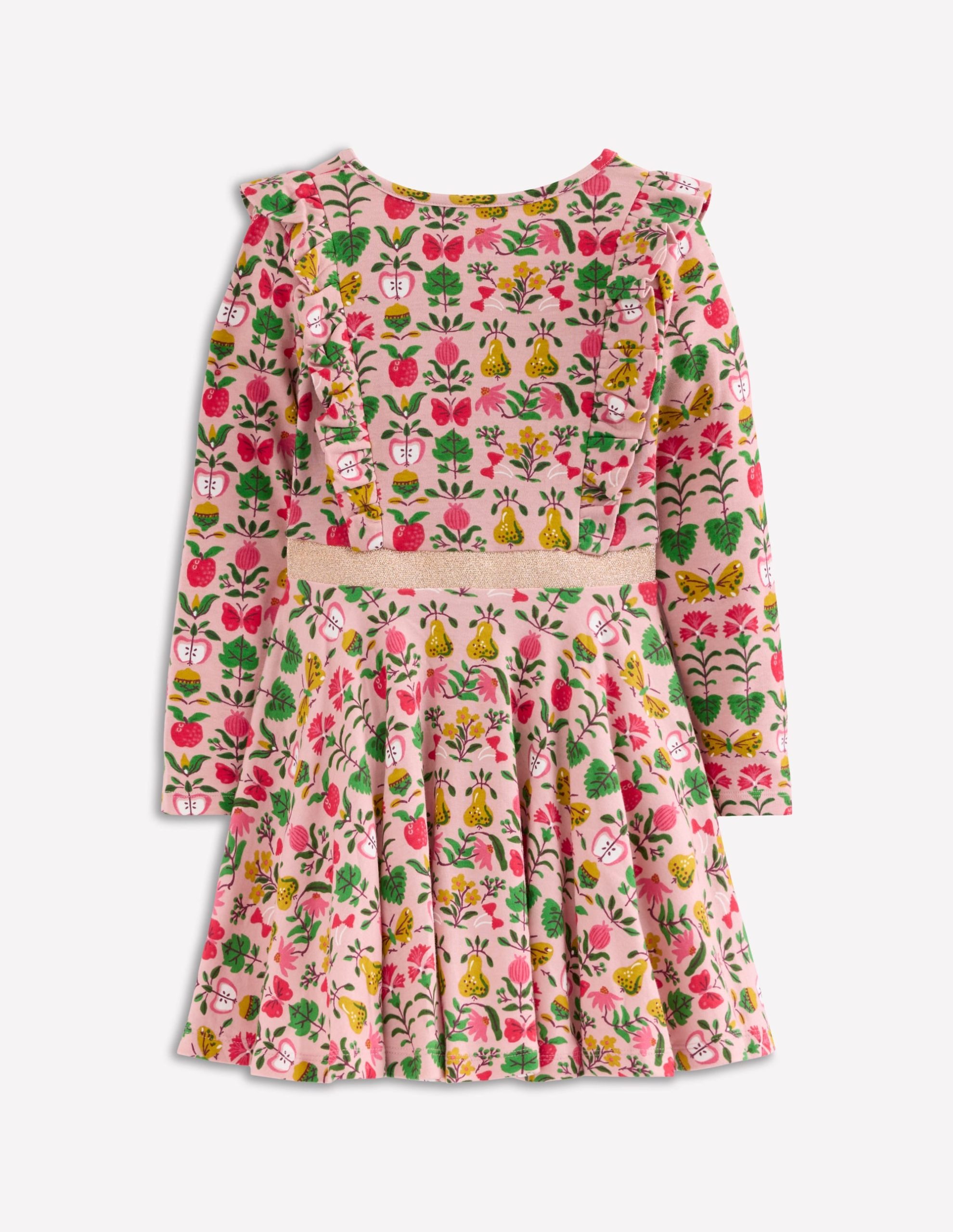 Cora Twirly Jersey Dress-Vintage Pink Autumn Tapestry - Image 2