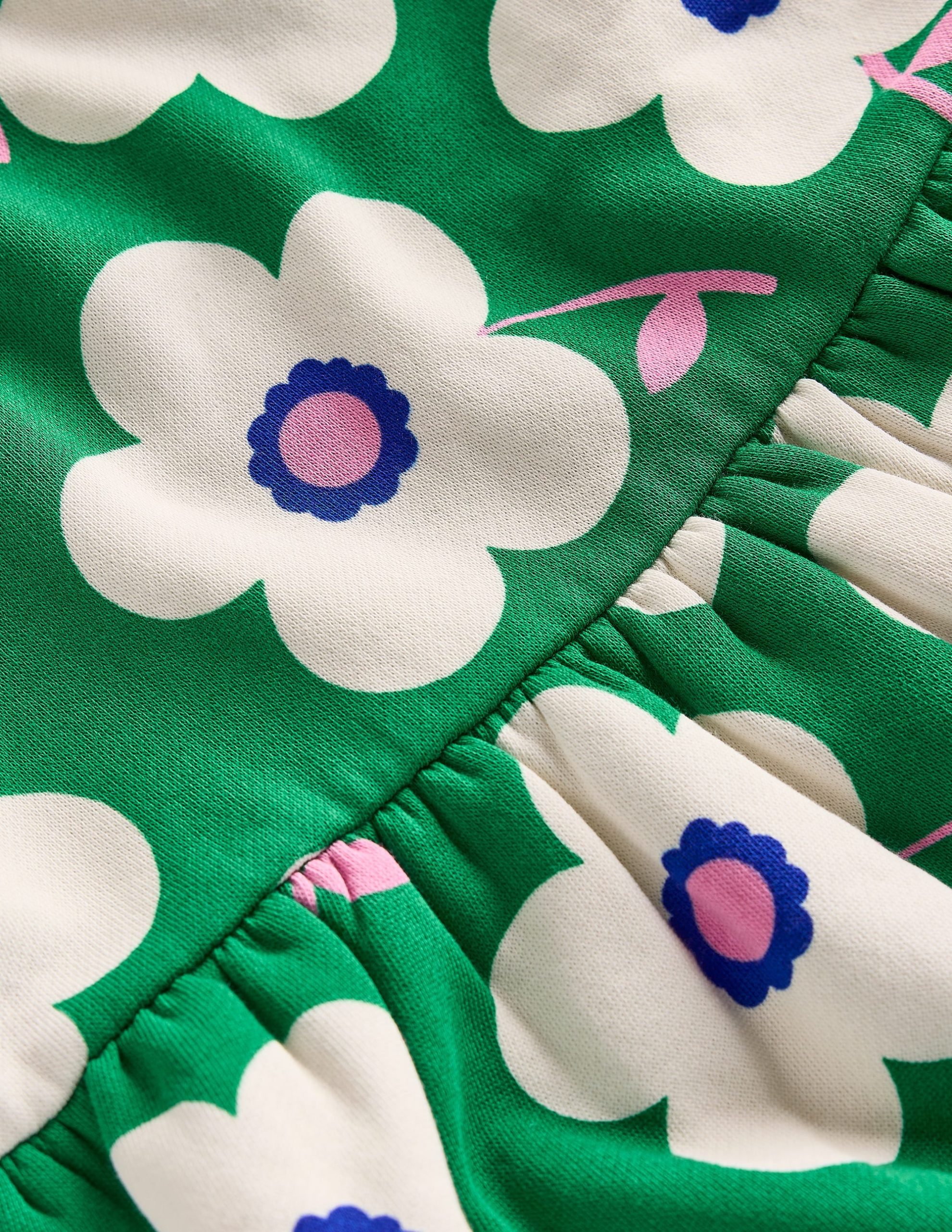 Cosy Sweatshirt Dress-Rich Emerald Giant Daisy - Image 3