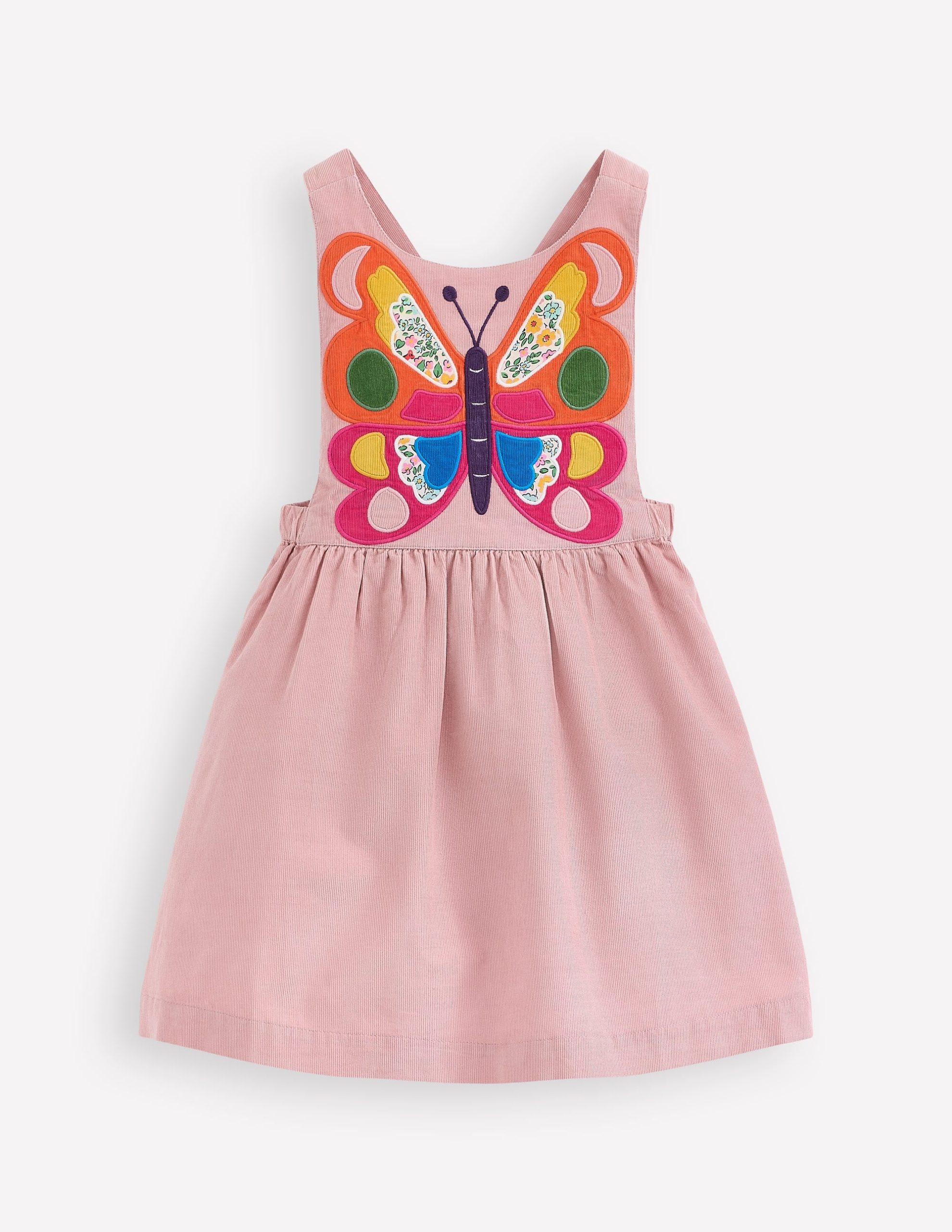 Cord Appliqu?? Pinafore Dress-Formica Pink Butterfly - Image 2