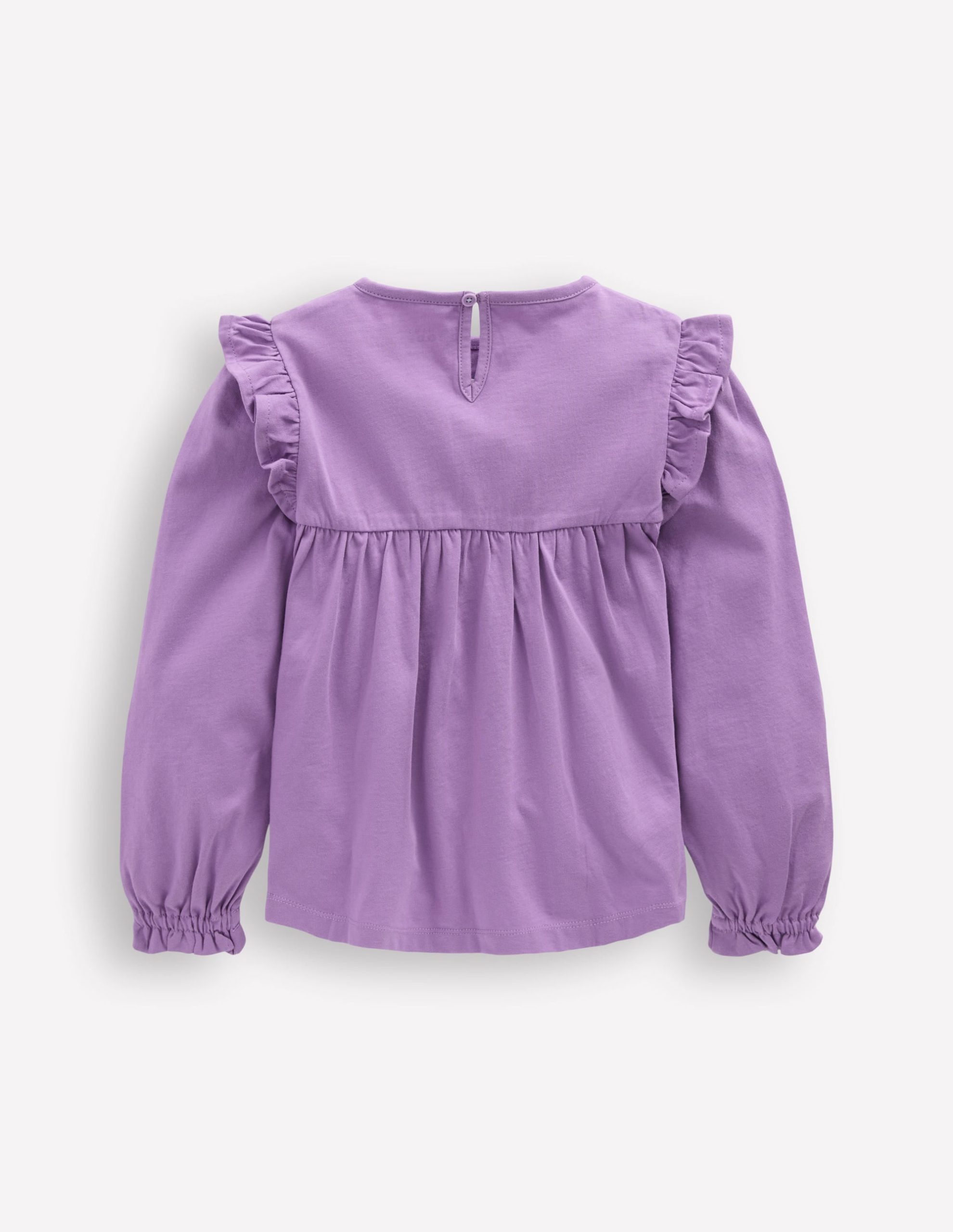Embroidered Jersey Yoke Top-Aster Purple Embroidery - Image 2