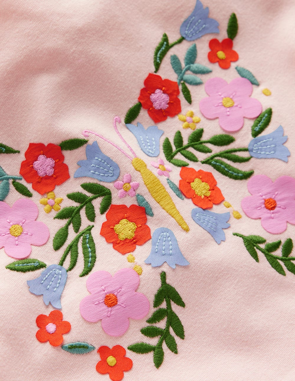 Puff Sleeve Applique T-Shirt-Chalk Pink Butterfly - Image 3