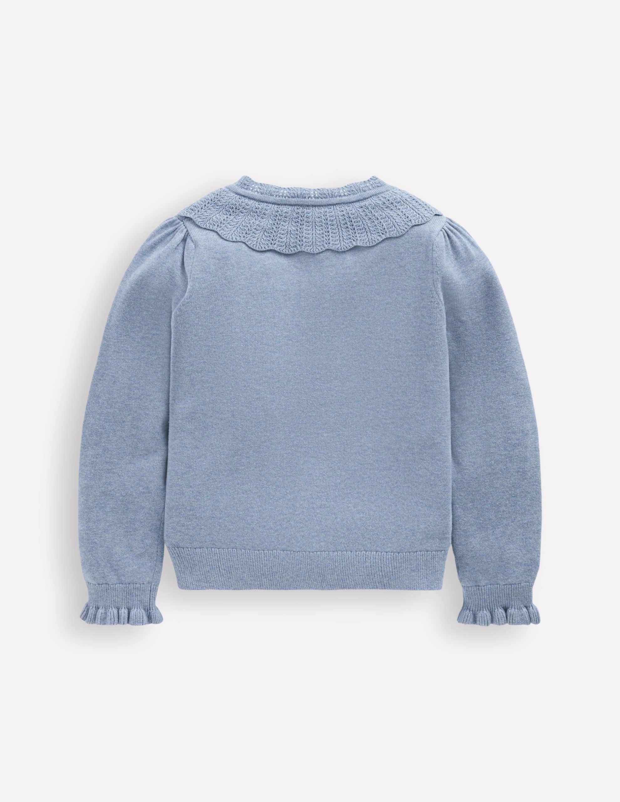 Pretty Ruffle Cardigan-Glacier Blue Marl - Image 2