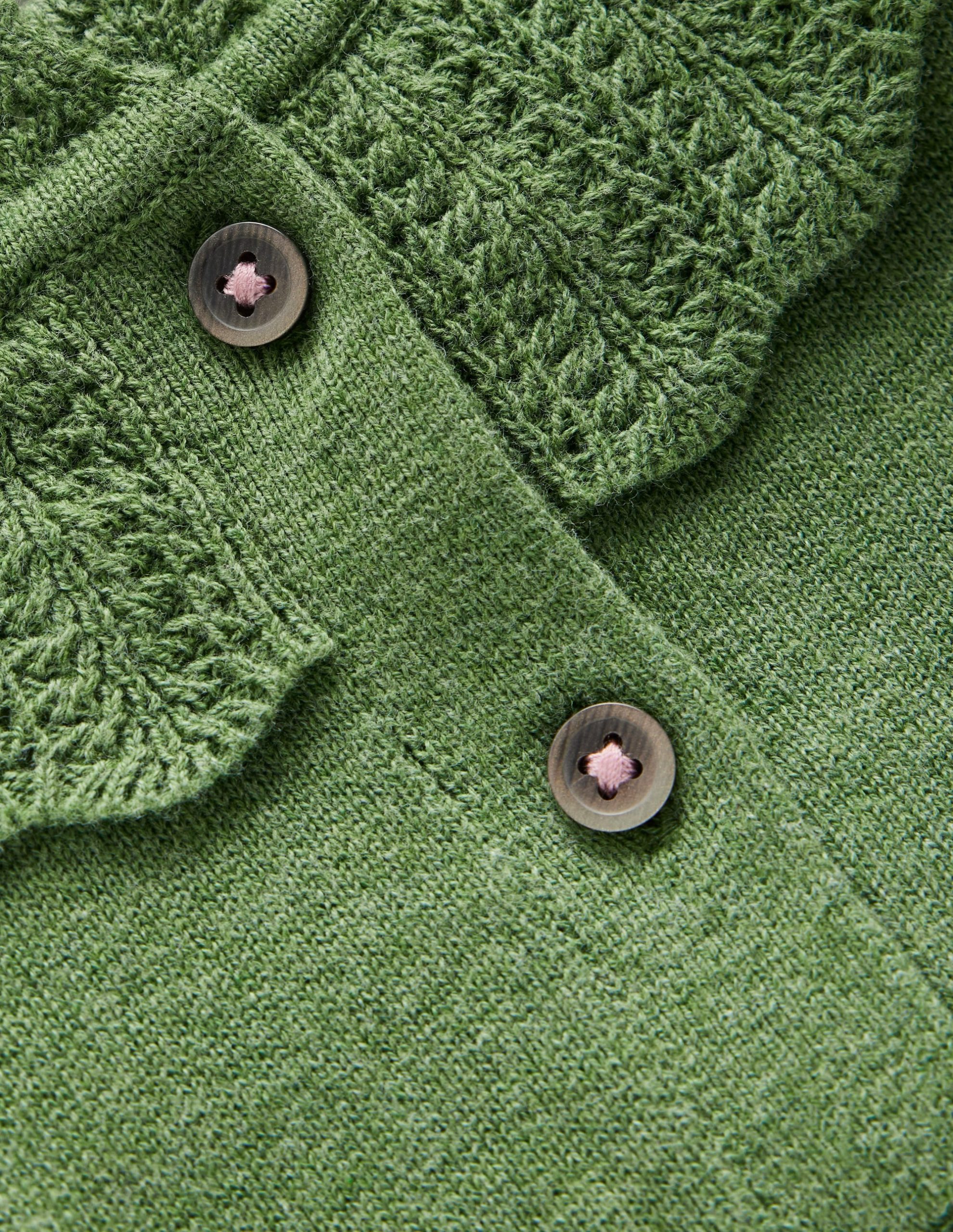 Pretty Ruffle Cardigan-Safari Green Marl - Image 3
