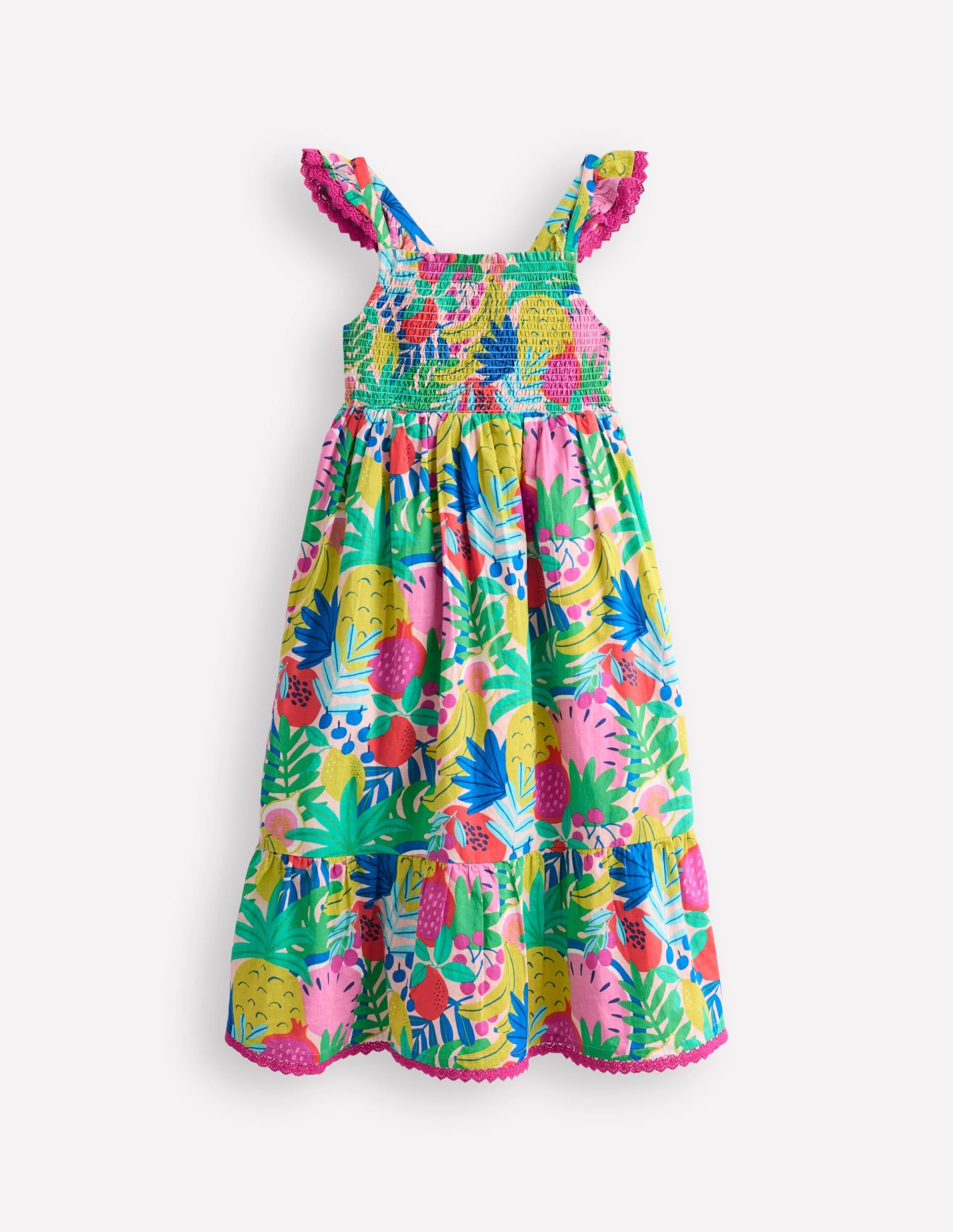 Luella Frill Maxi Sundress-Multi Tropical Fruit