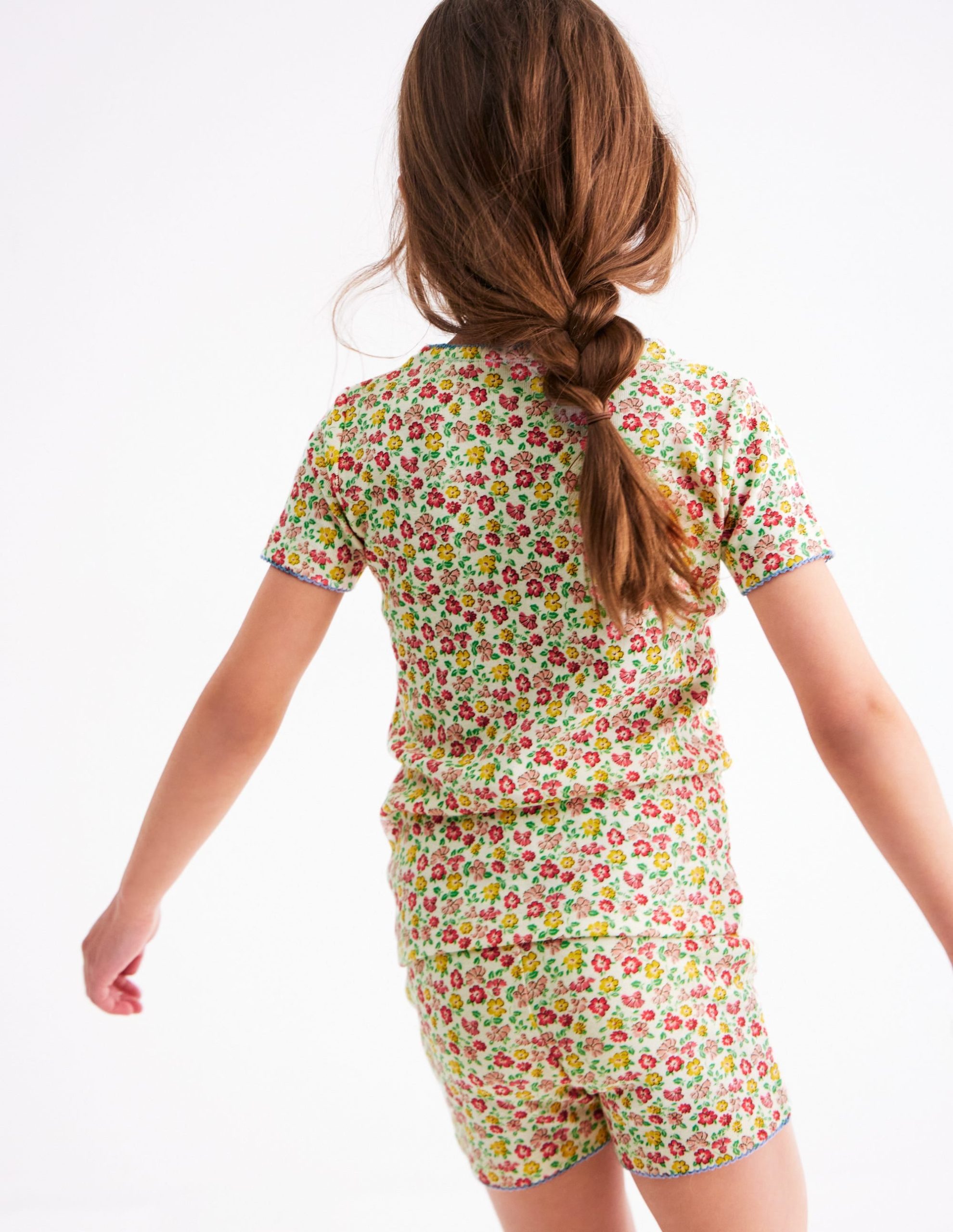 Snug Short John Pajamas-Multi Summer Flowerbed - Image 2