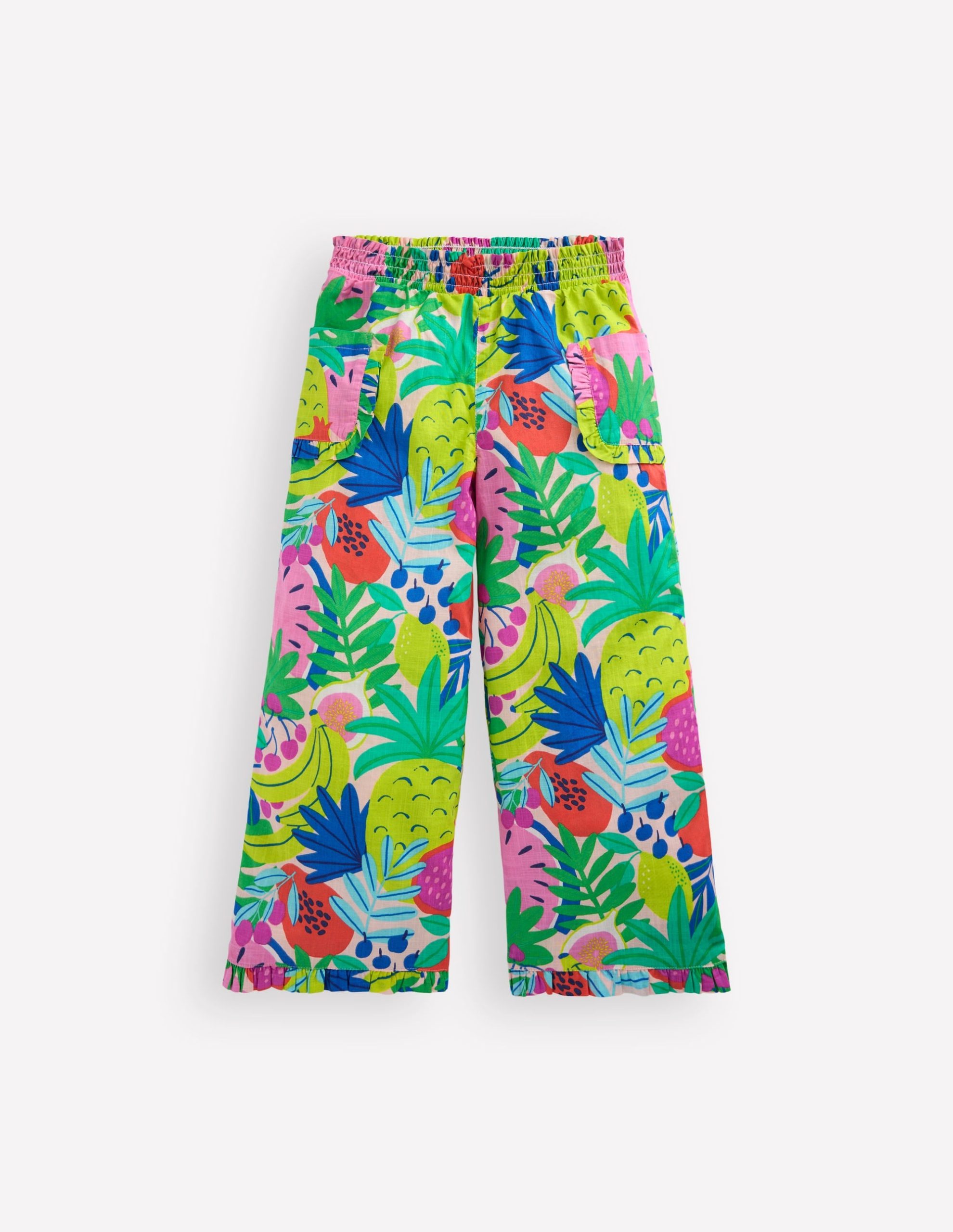 Nostaglic Frill Pants-Multi Tropical Fruit - Image 2