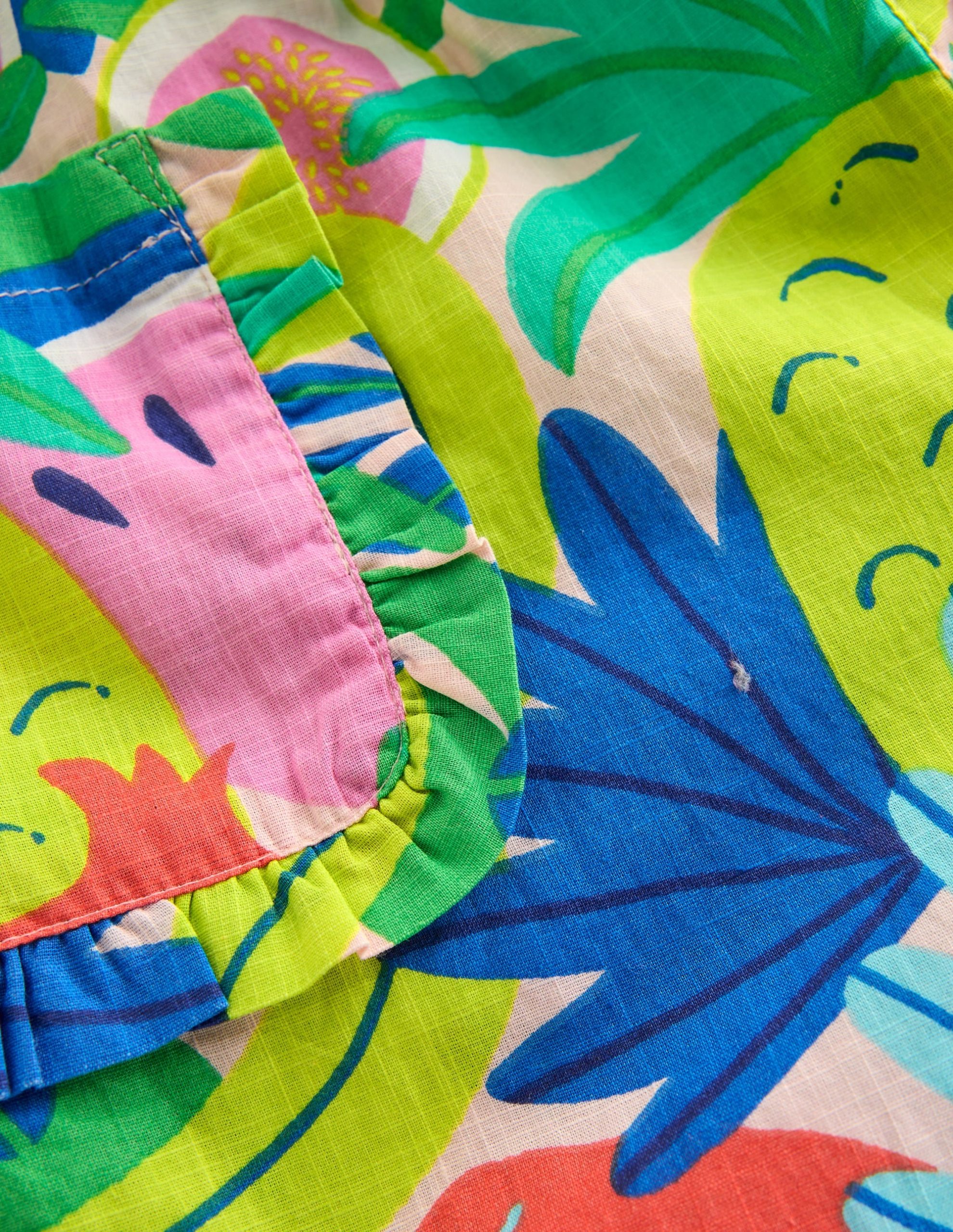 Nostaglic Frill Pants-Multi Tropical Fruit - Image 4