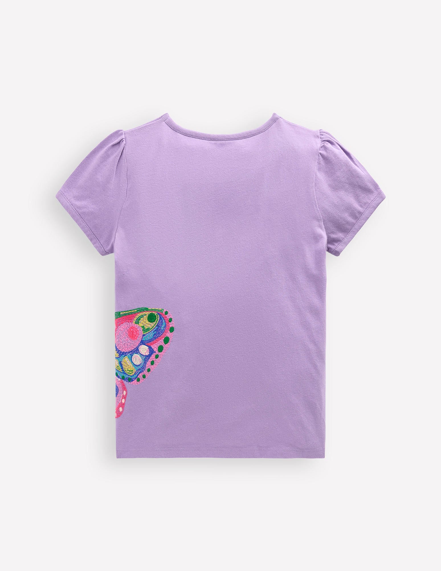 Puff Sleeve Superstitch Top-Parma Violet Purple Butterfly - Image 2