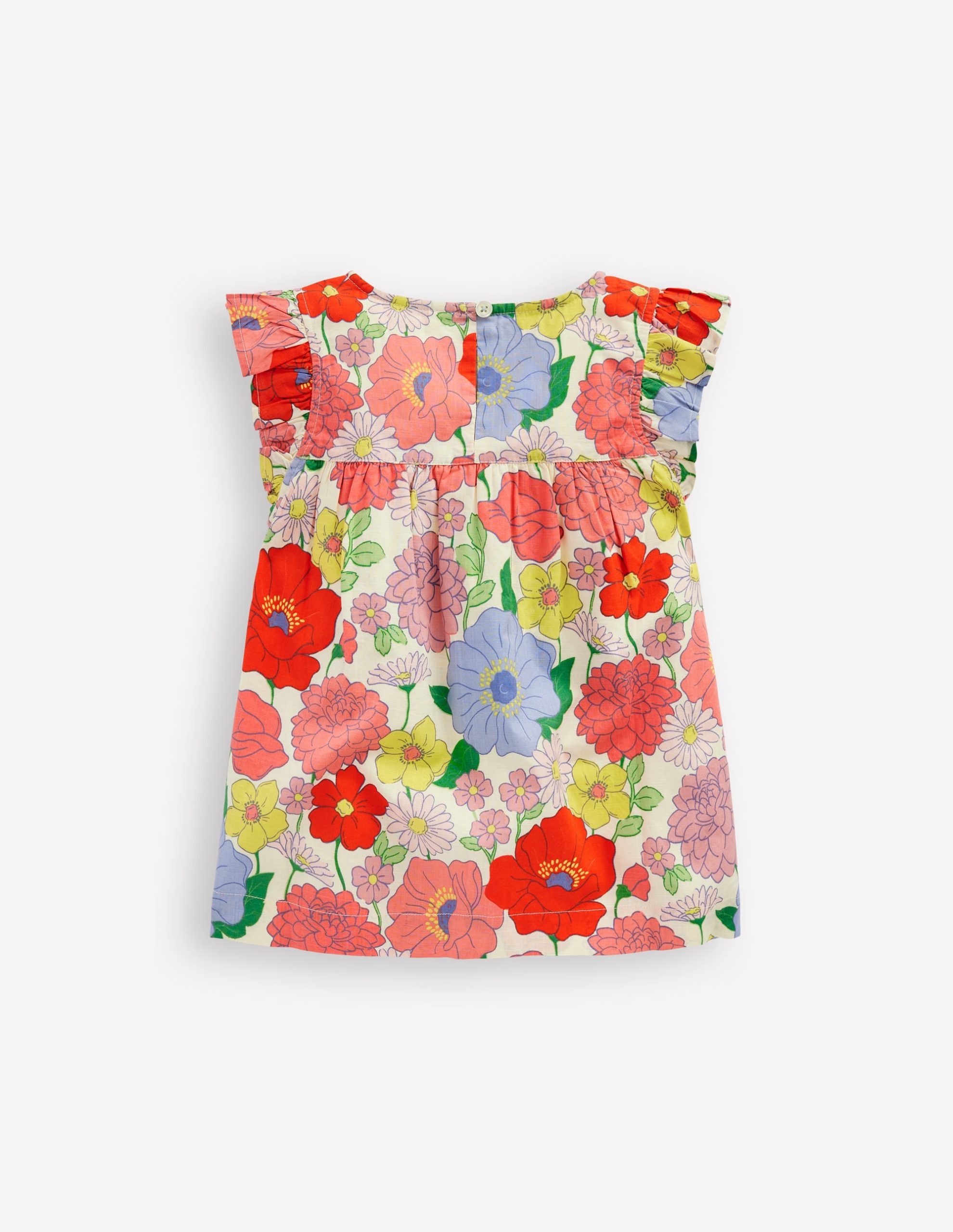 Frill Sleeve Woven Top-Multi Summer Garden - Image 6