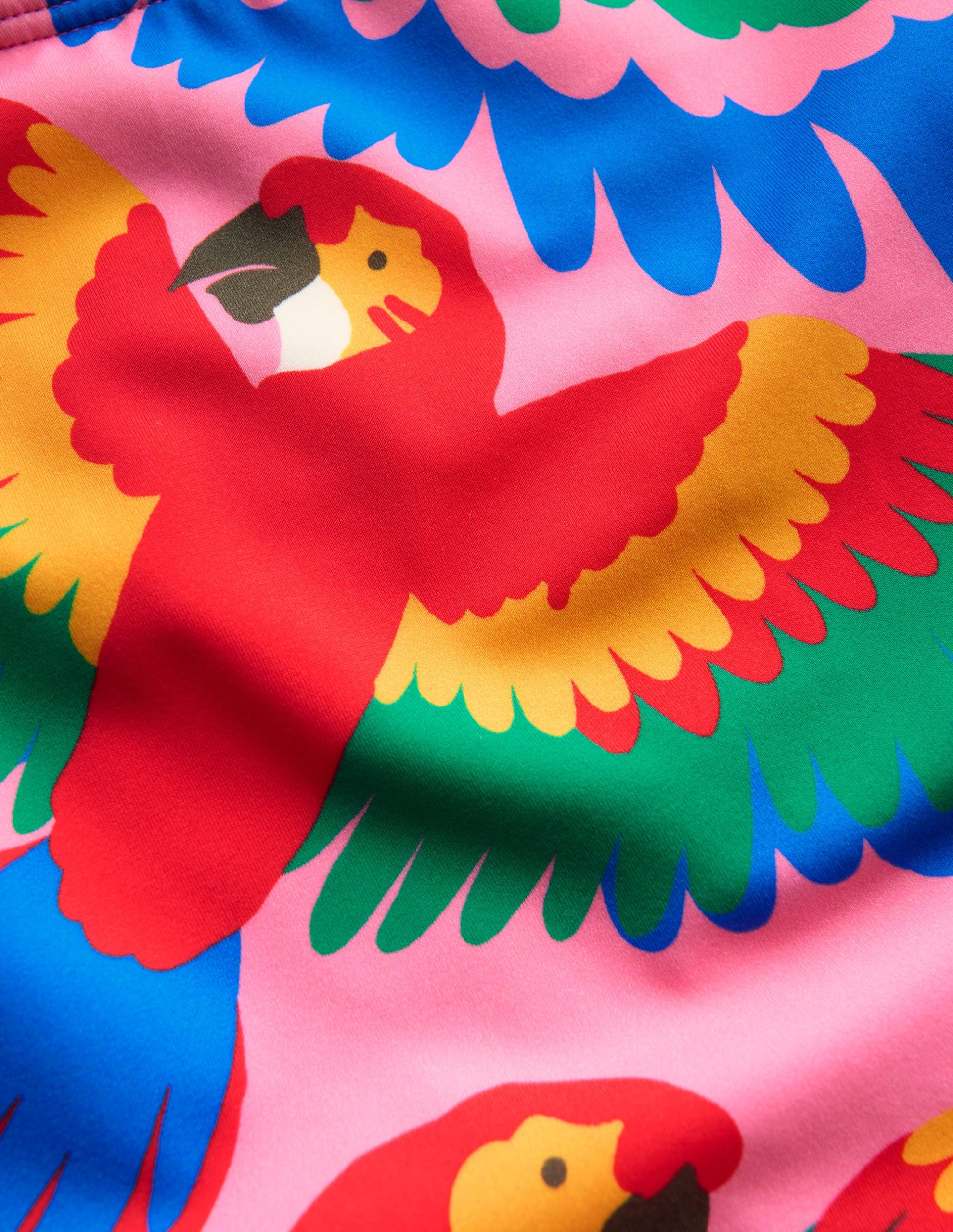 Cross-back Printed Swimsuit-Multi Rainbow Parrot - Image 5