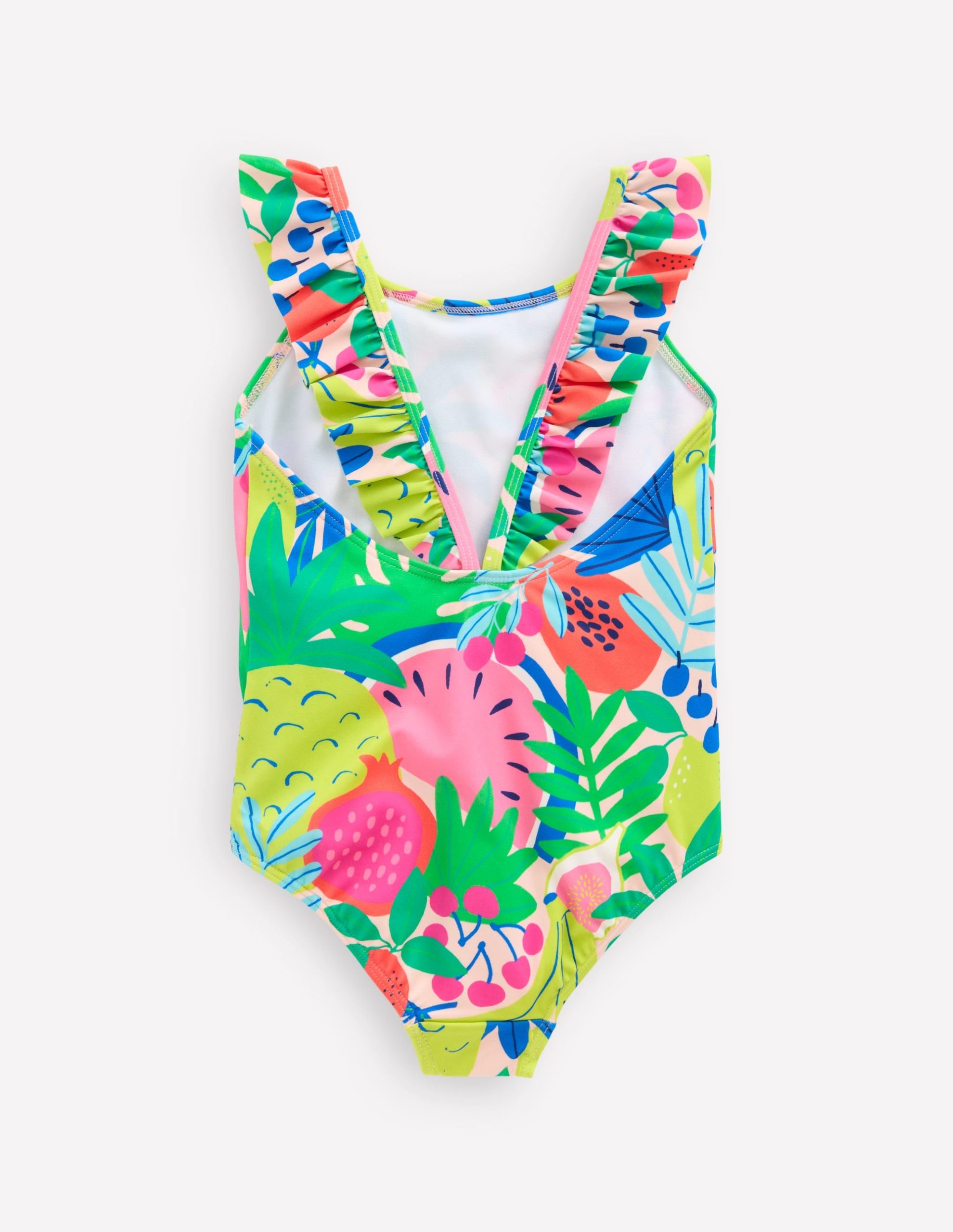 Hallie Frill Strap Swimsuit-Multi Tropical Fruit - Image 2