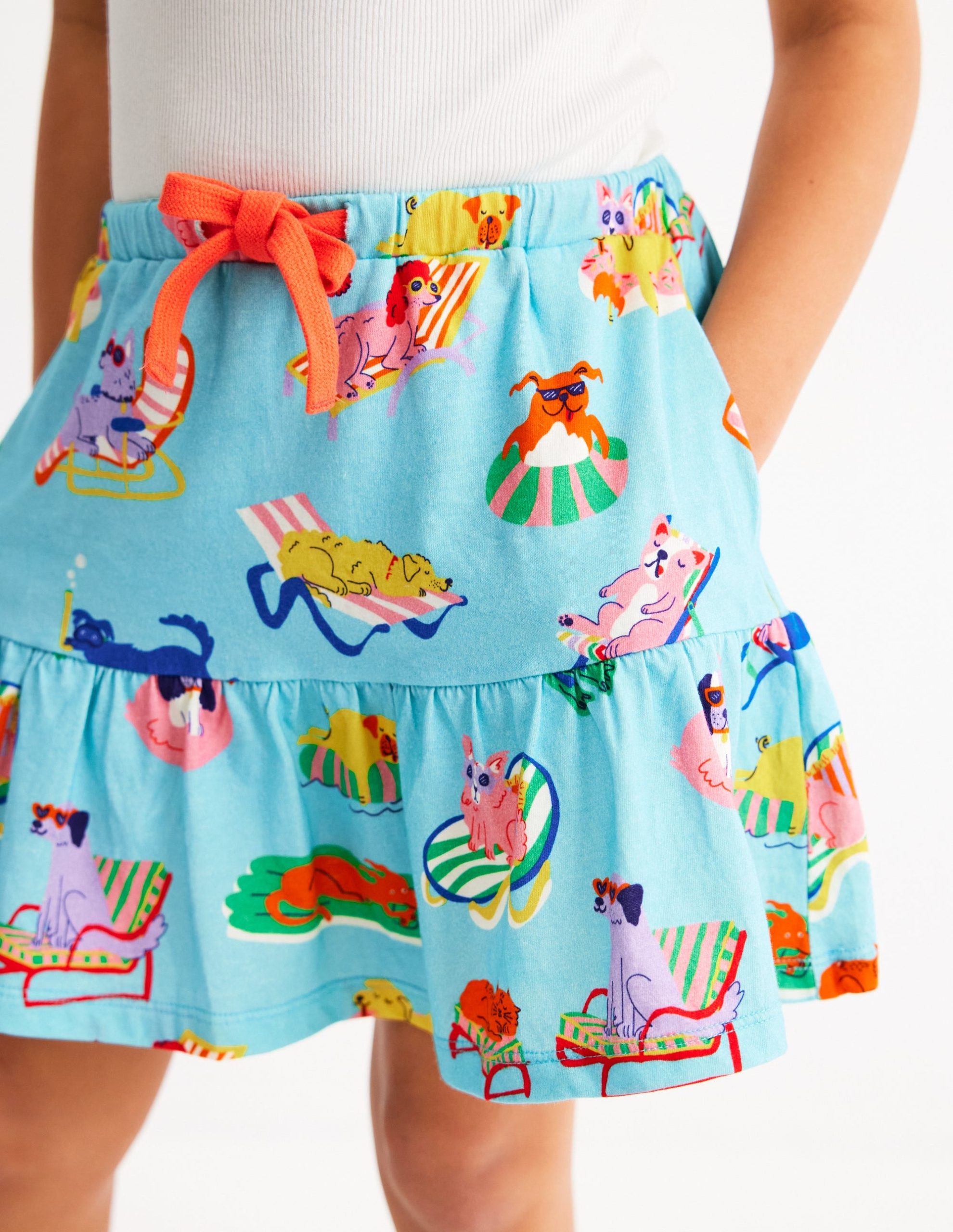 Tiered Jersey Skort-Caribbean Blue Poolside Pets - Image 2