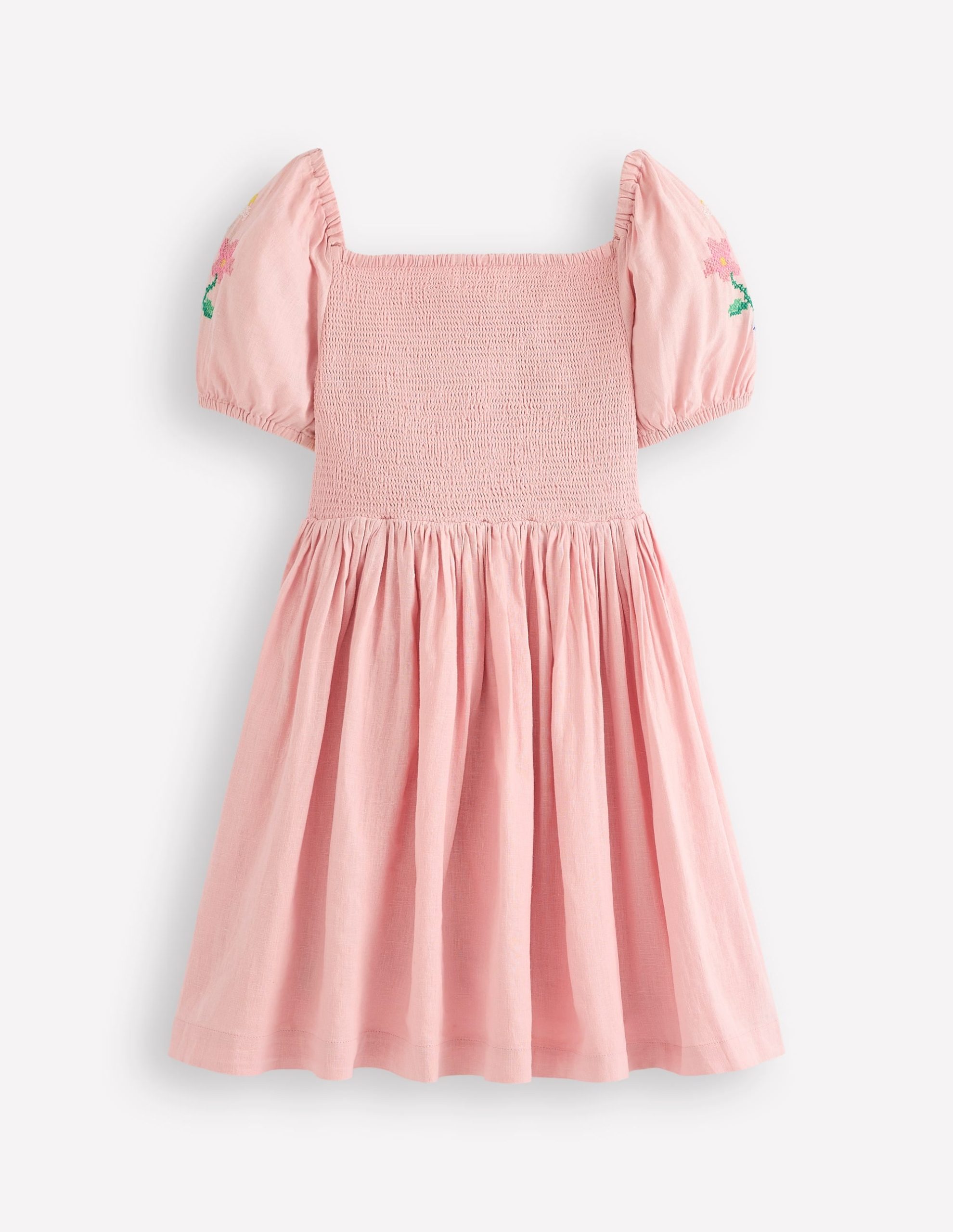 Gwendolyn Cotton Linen Dress-Pink - Image 3