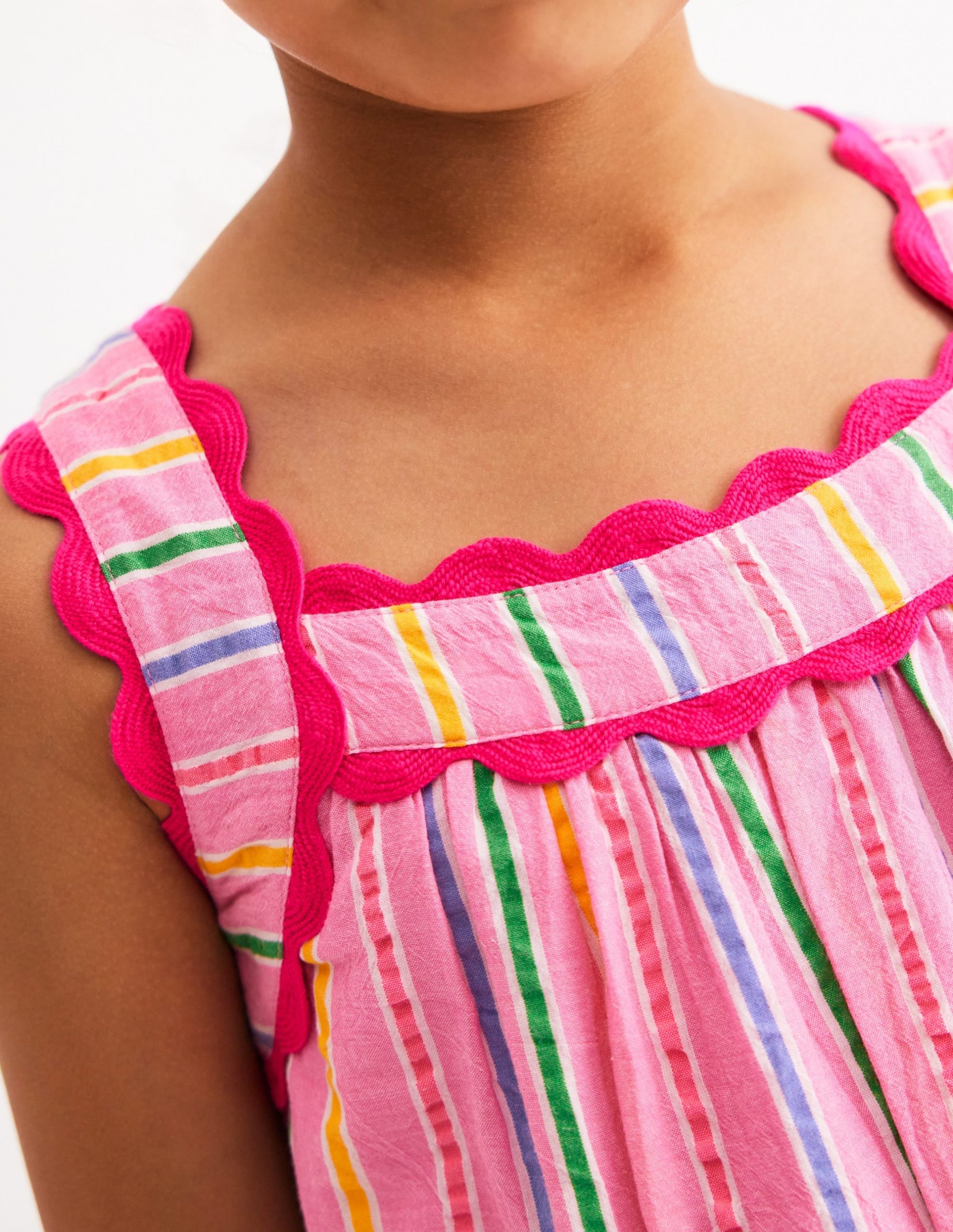 Maribel Strappy Swing Sundress-Pink Multi Stripe - Image 3