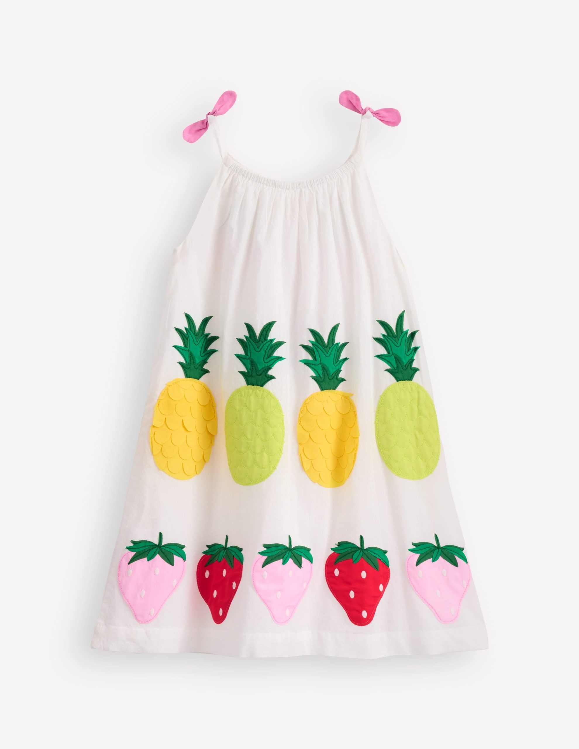 Strappy Appliqu?? Dress-Soft Ivory Fruit - Image 6