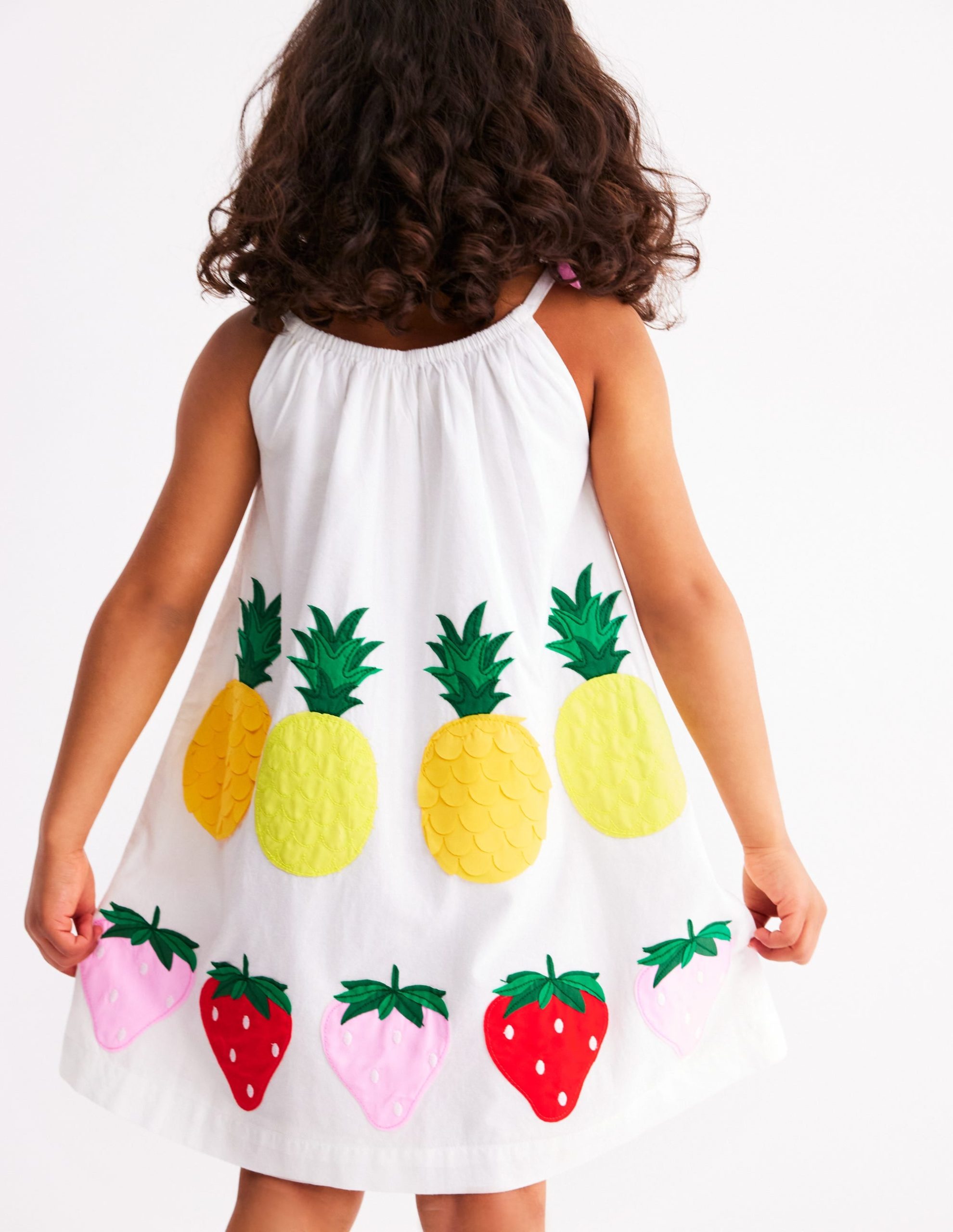 Strappy Appliqu?? Dress-Soft Ivory Fruit - Image 2