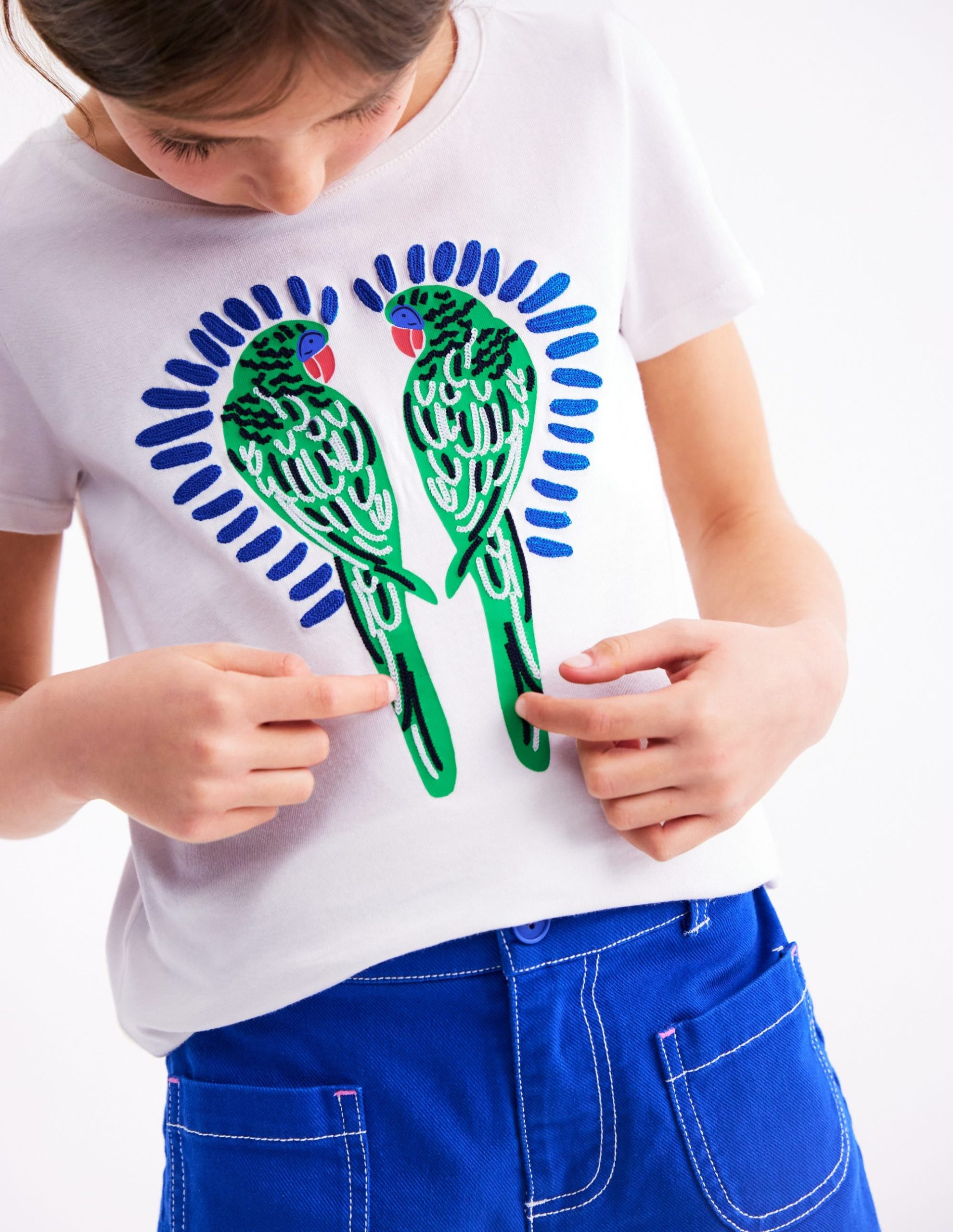 Bay Boucle T-Shirt-White Birds - Image 4