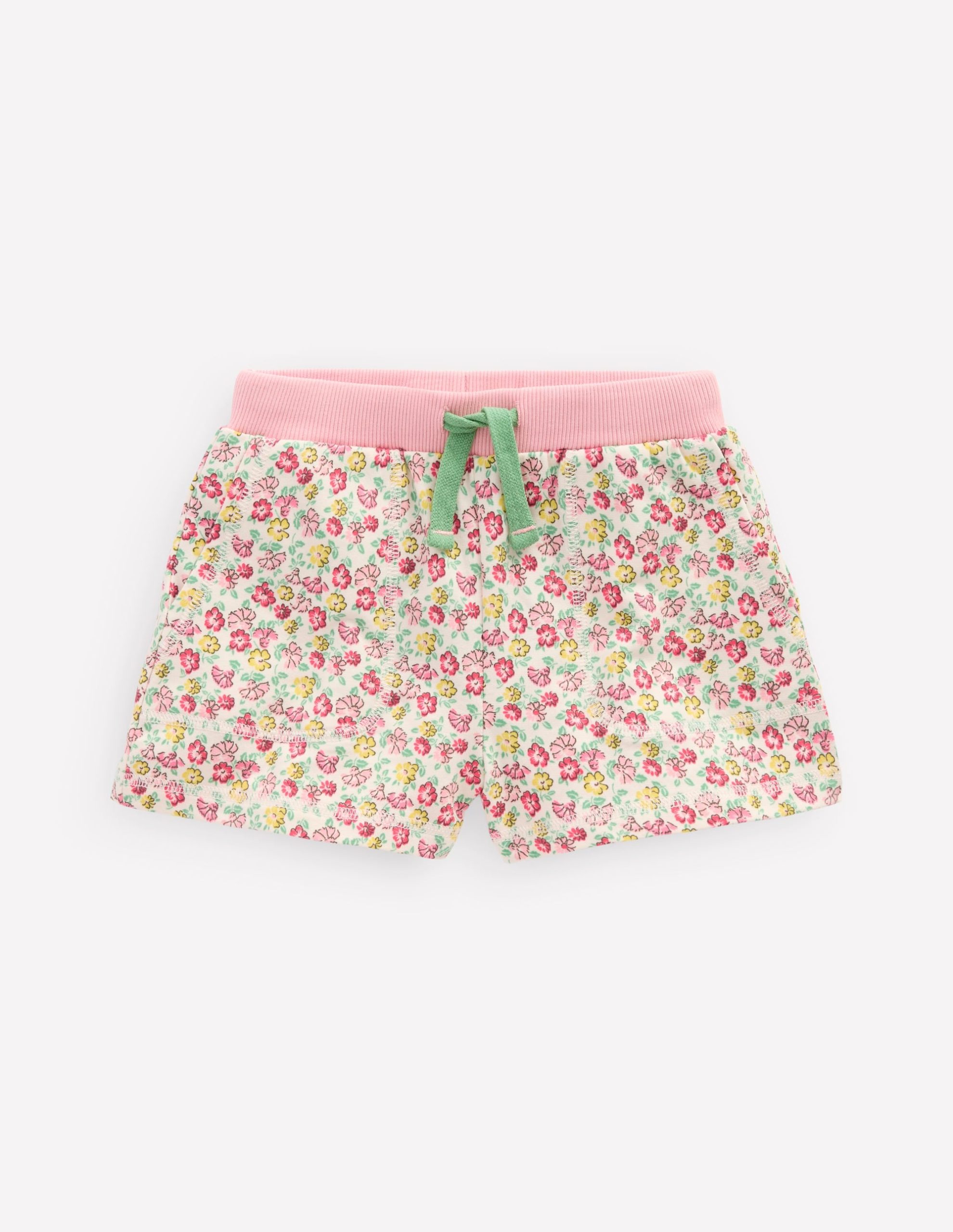 Printed Jersey Shorts-Multi Summer Flowerbed