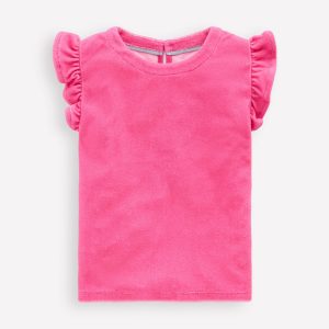 Relaxed Towelling Top-Sorbet Pink