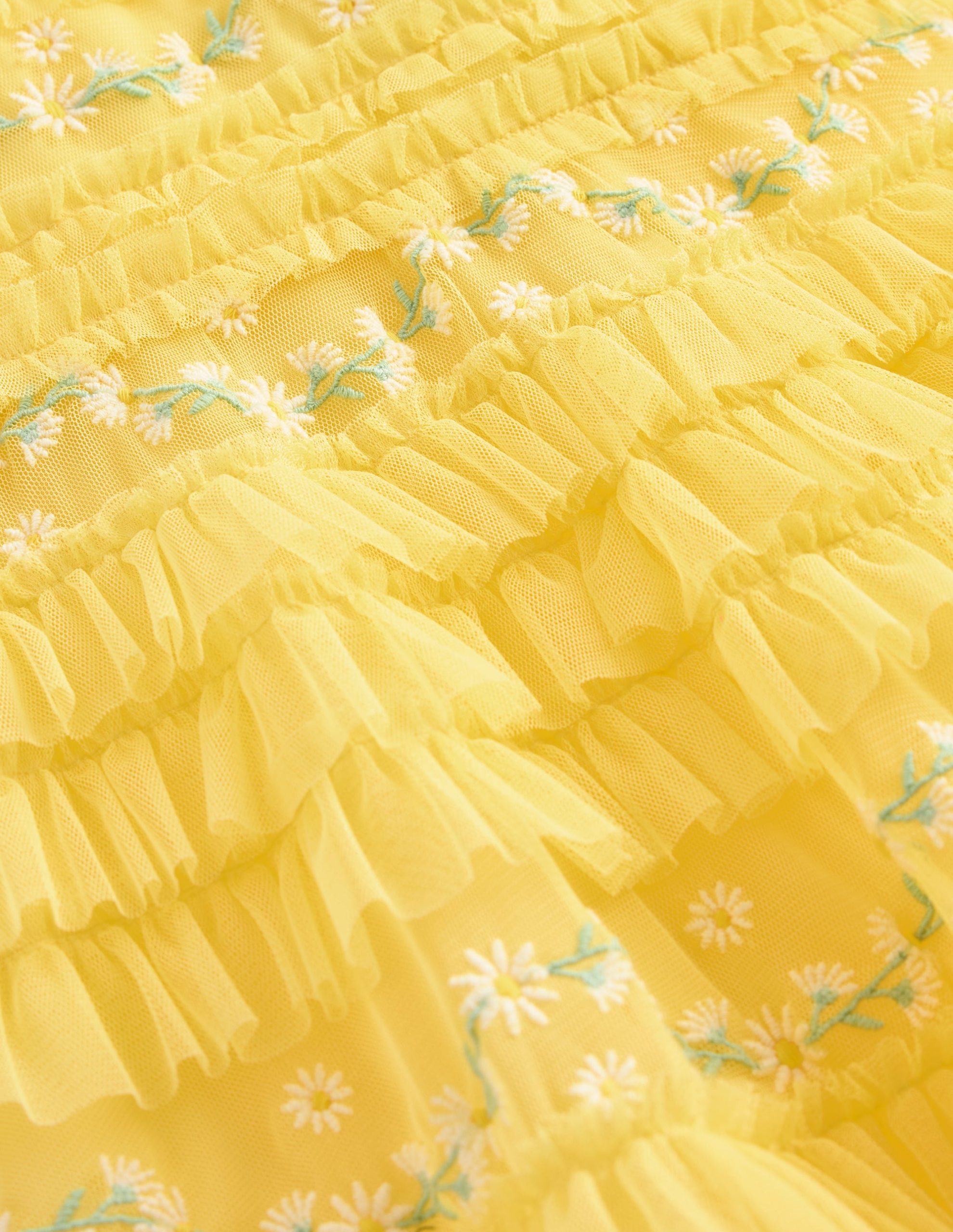 Ruffle Tulle Dress-Butter Yellow - Image 3