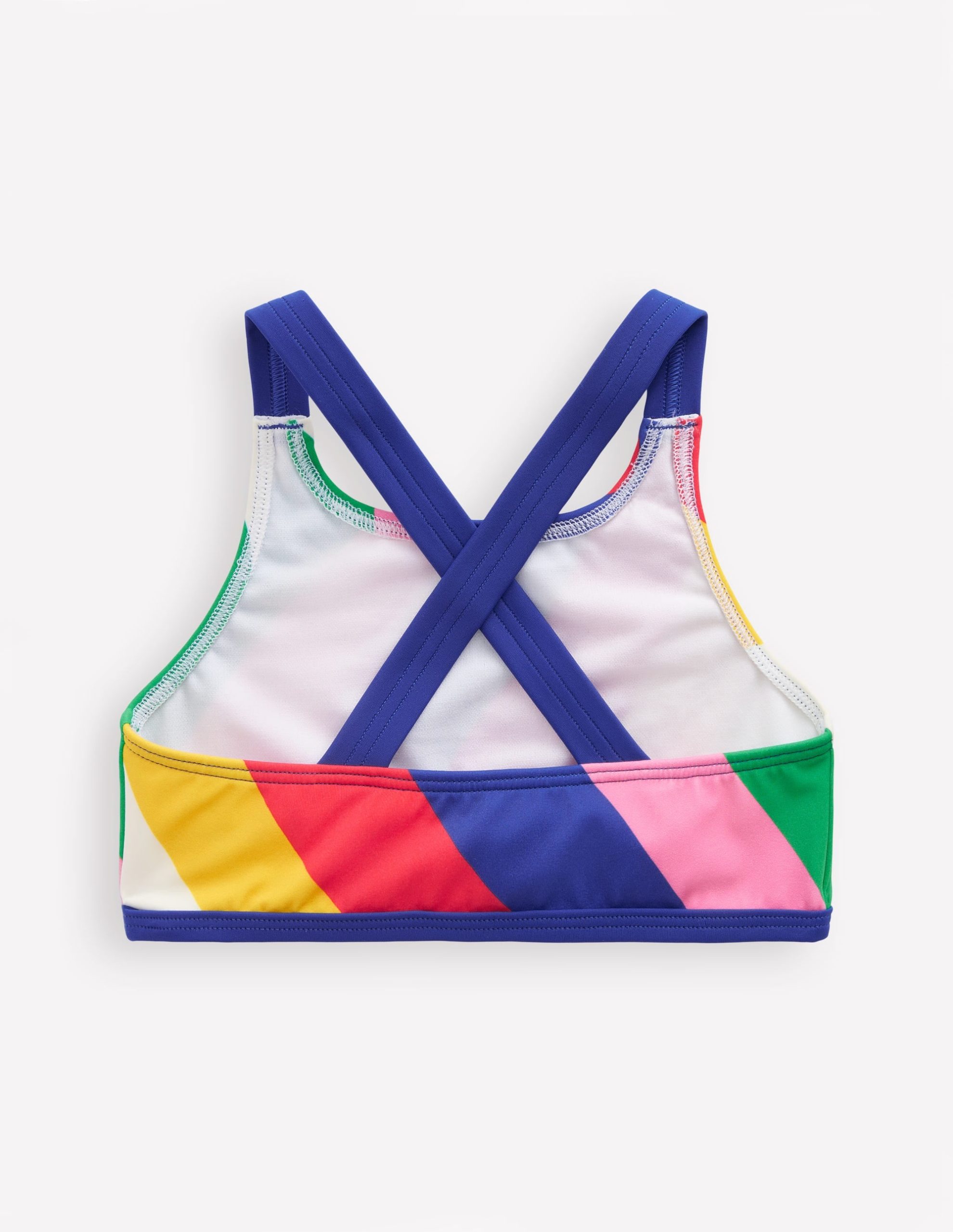 Cross-back Bikini Top-Multi Rainbow Swirl - Image 2