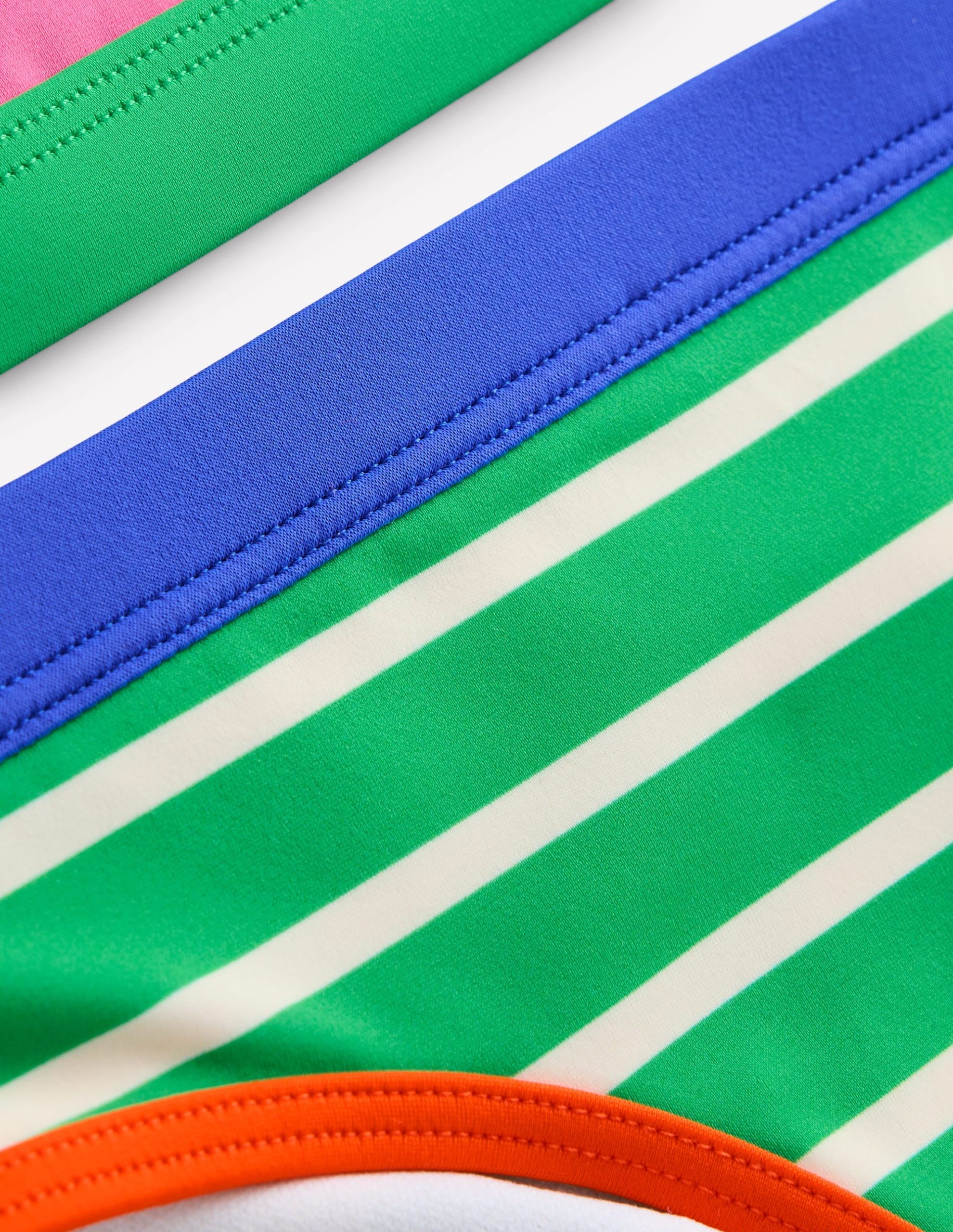 Racerback Bikini-Flamingo Pink/Pea Green Stripe - Image 4