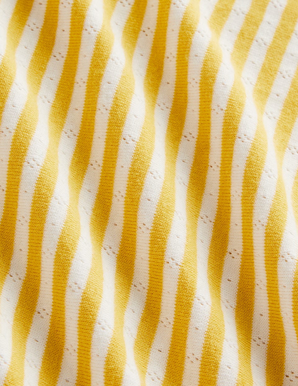 Short Sleeve Pointelle Top-Daffodil Yellow/Soft Ivory - Image 3