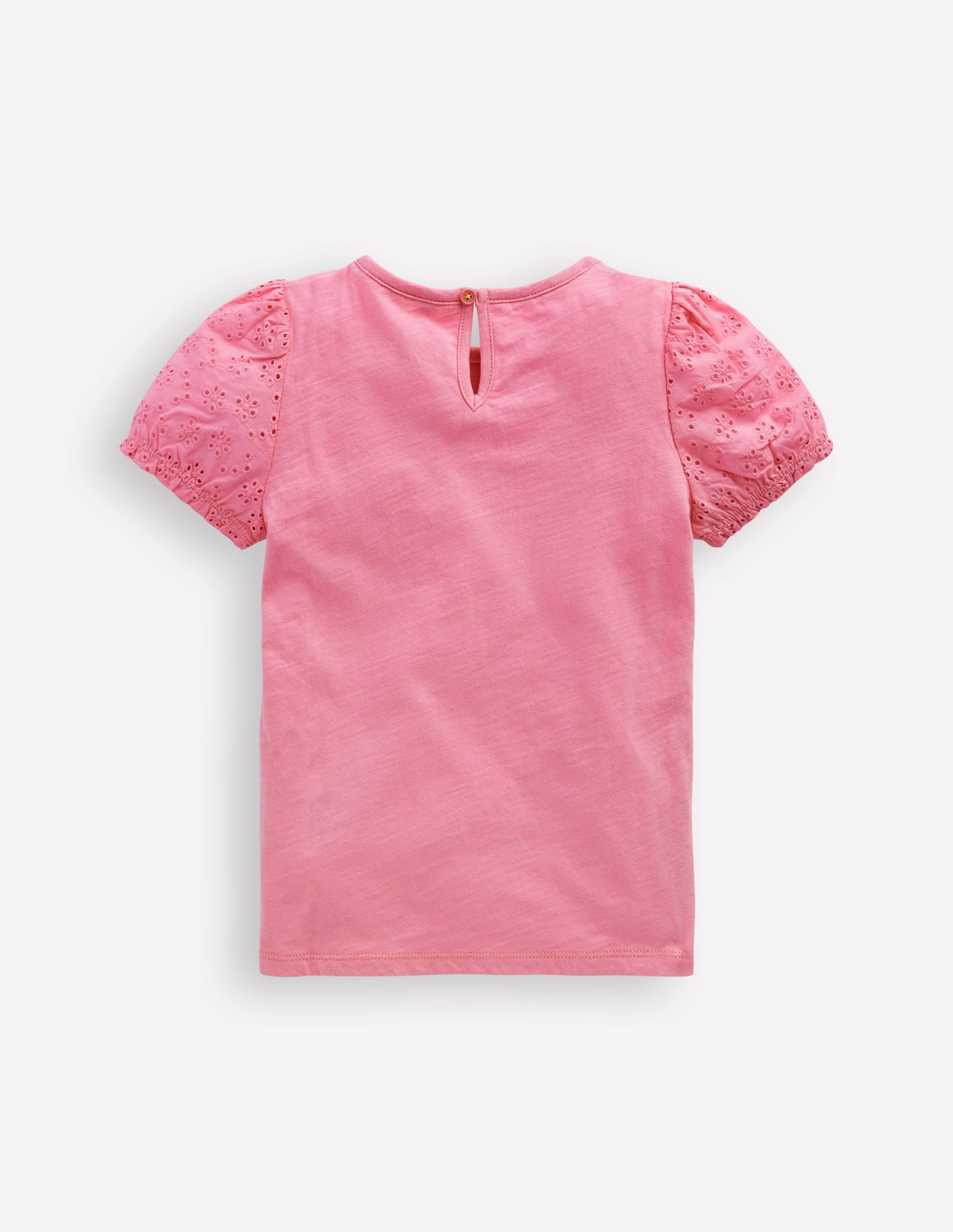 Broderie Mix Tee-Bubblegum Pink - Image 2