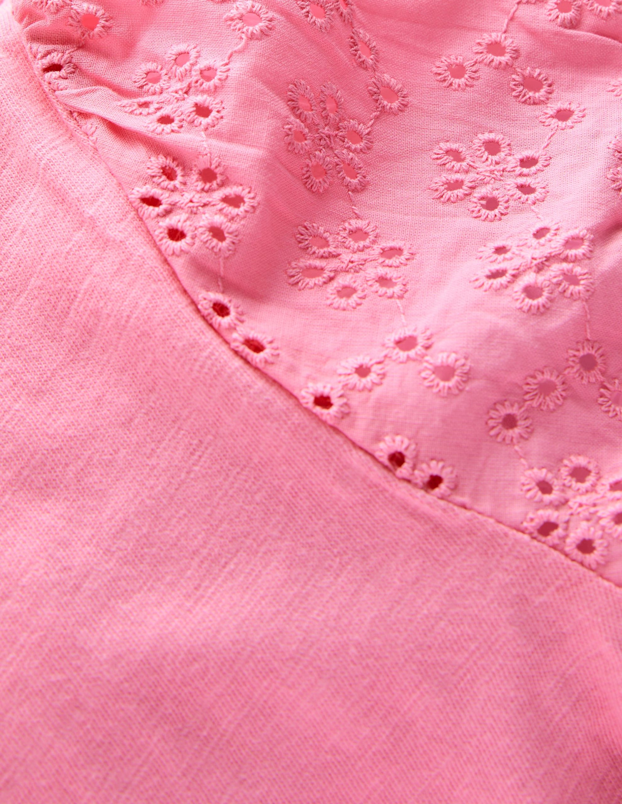 Broderie Mix Tee-Bubblegum Pink - Image 3