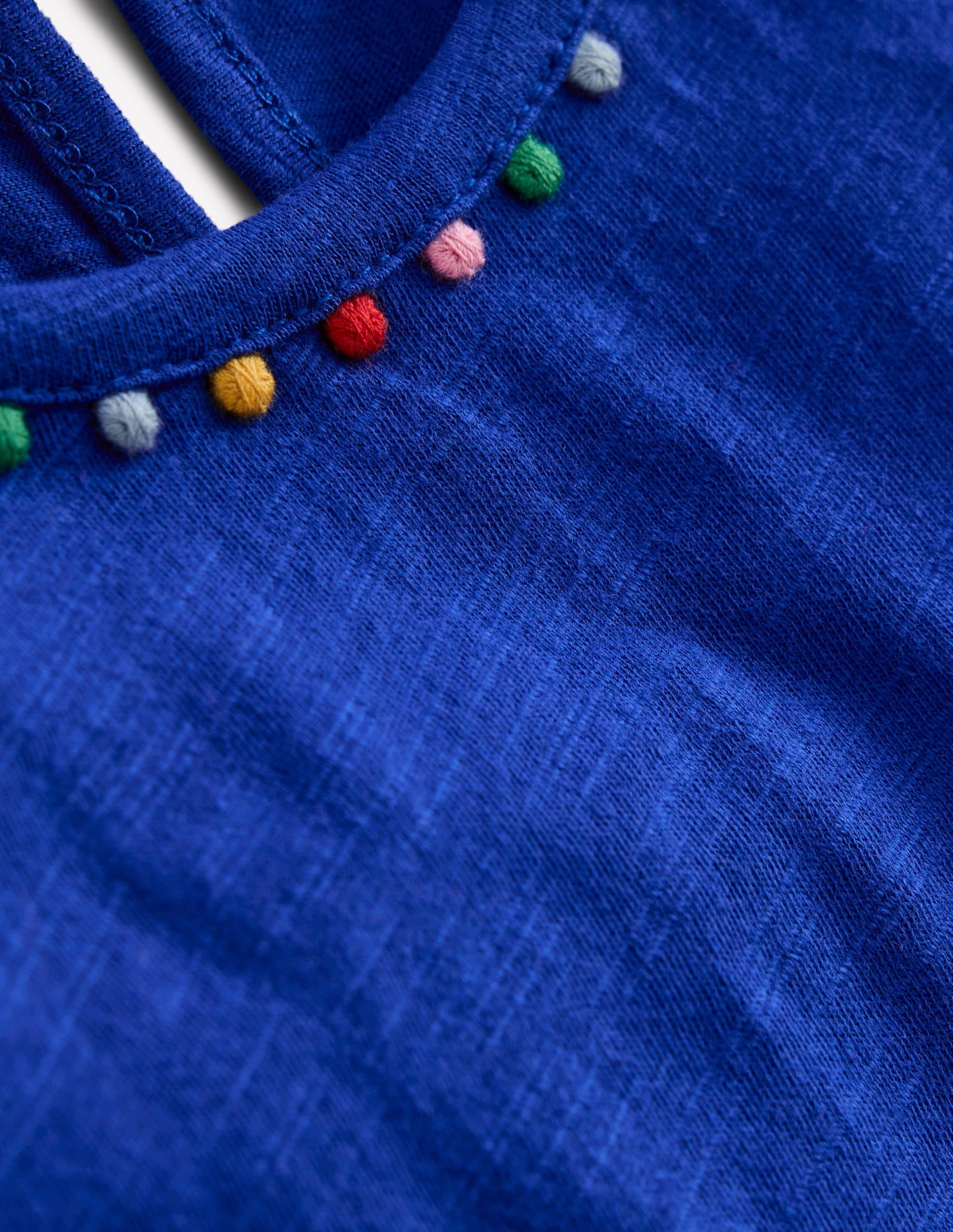Ali Puff Sleeve Pom T-shirt-Bright Blue - Image 3