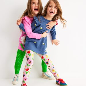 Heart Pocket Tunic Set-Blue Marl Bees