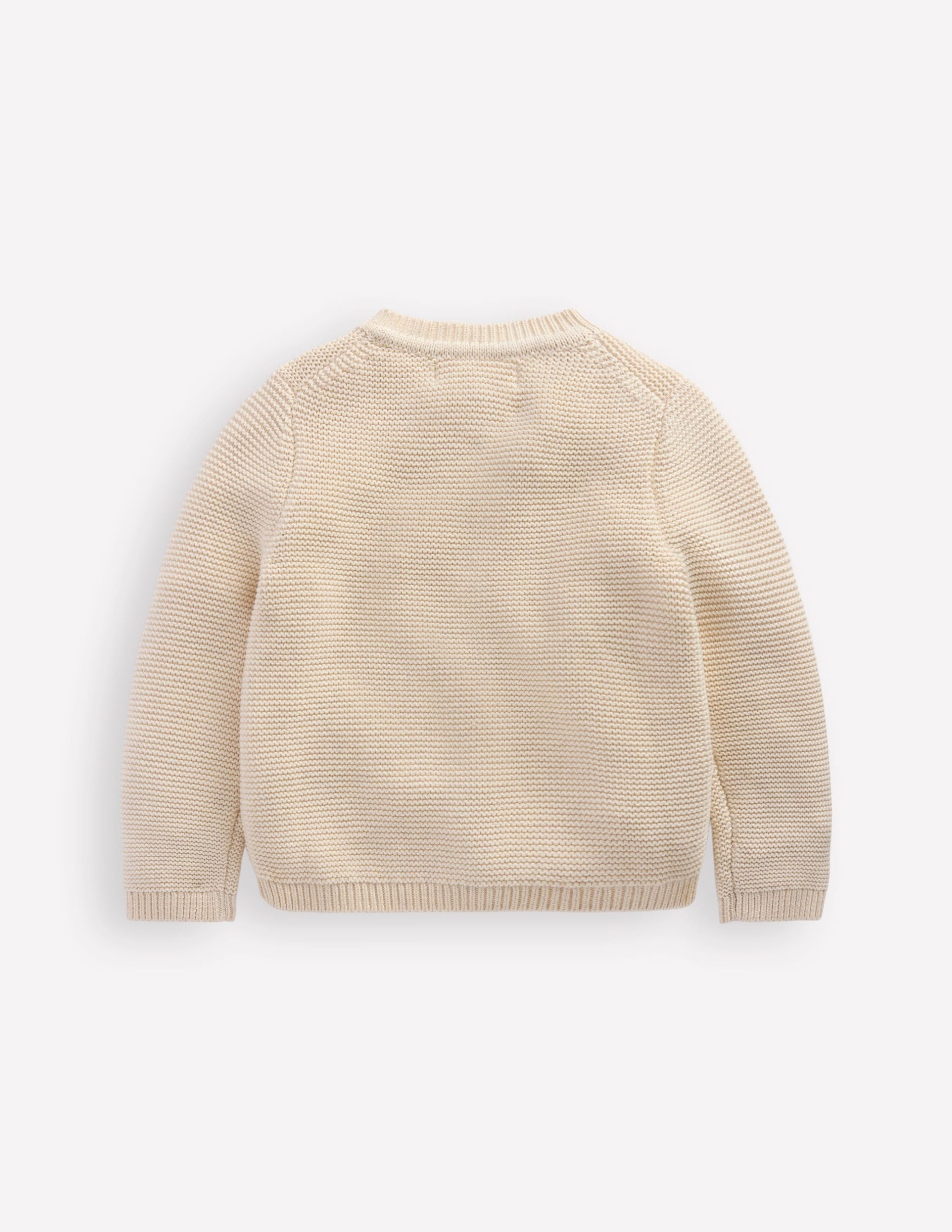 Essential Crew Neck Cardigan-Ecru - Image 2