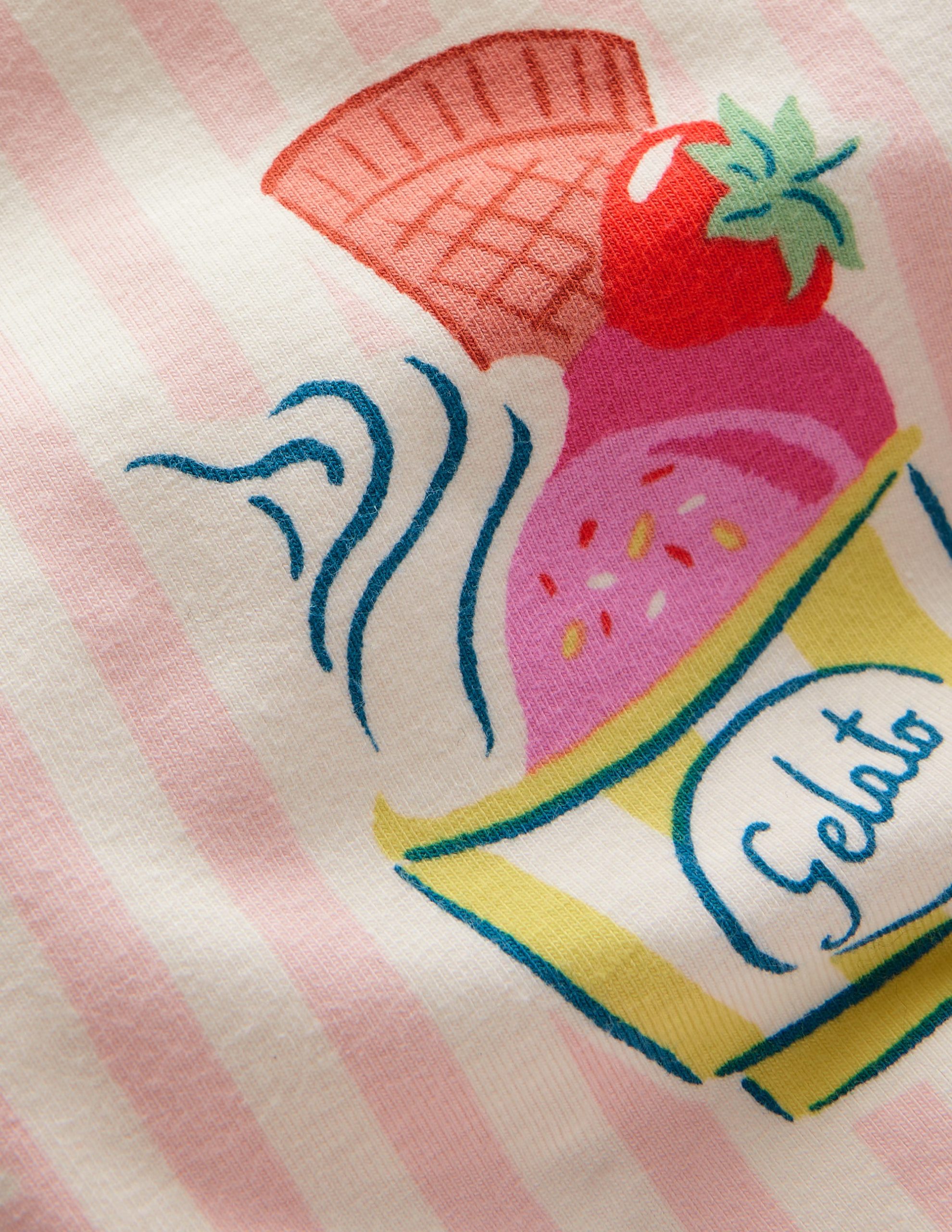 Fun Cropped Leggings-Pink Ice Cream Stripe - Image 3