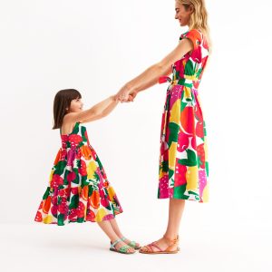 Aurelia Tiered Twirly Dress-Multi Giant Fruit