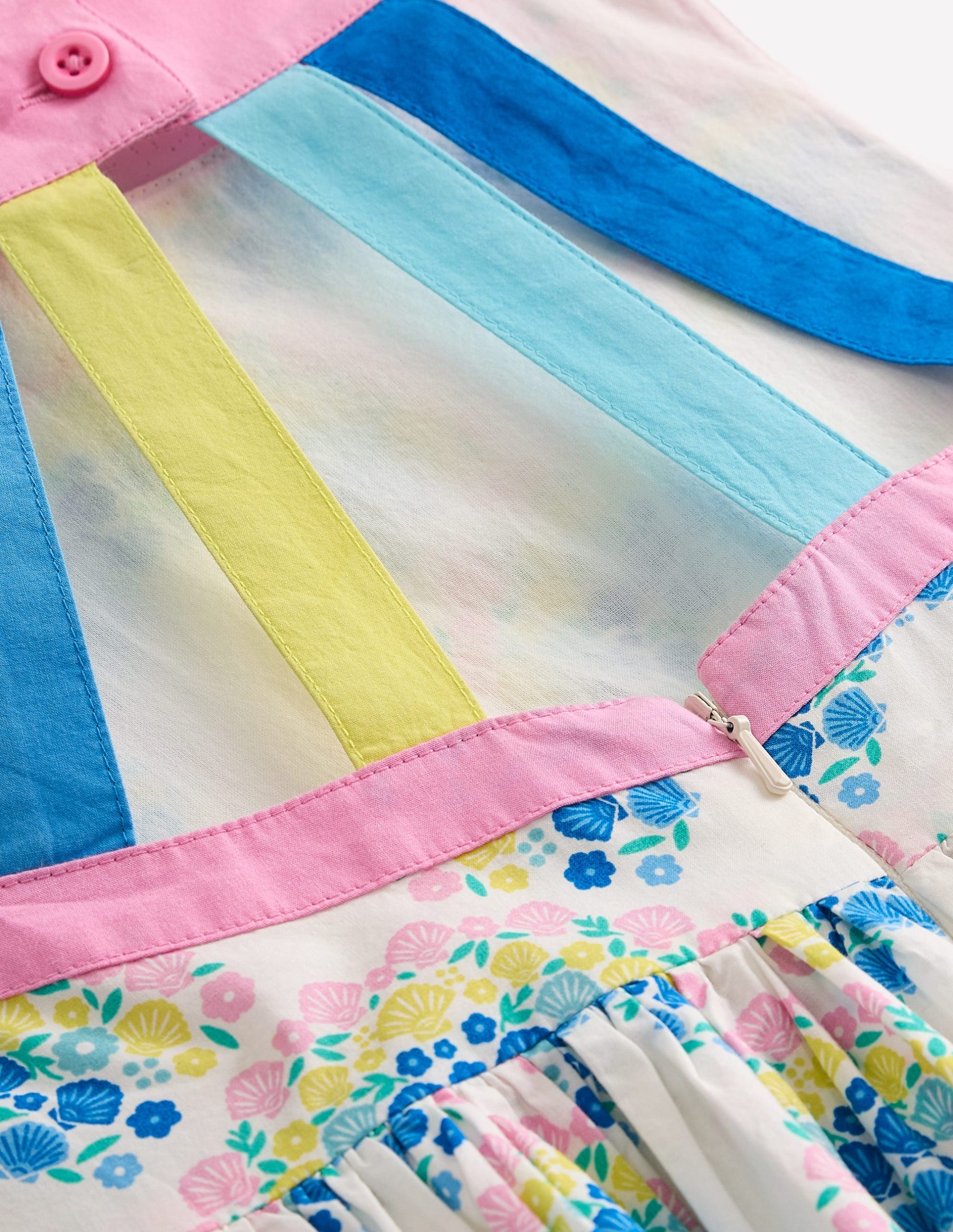 Harlow Back Detail Dress-Soft Ivory Rainbow Shells - Image 3