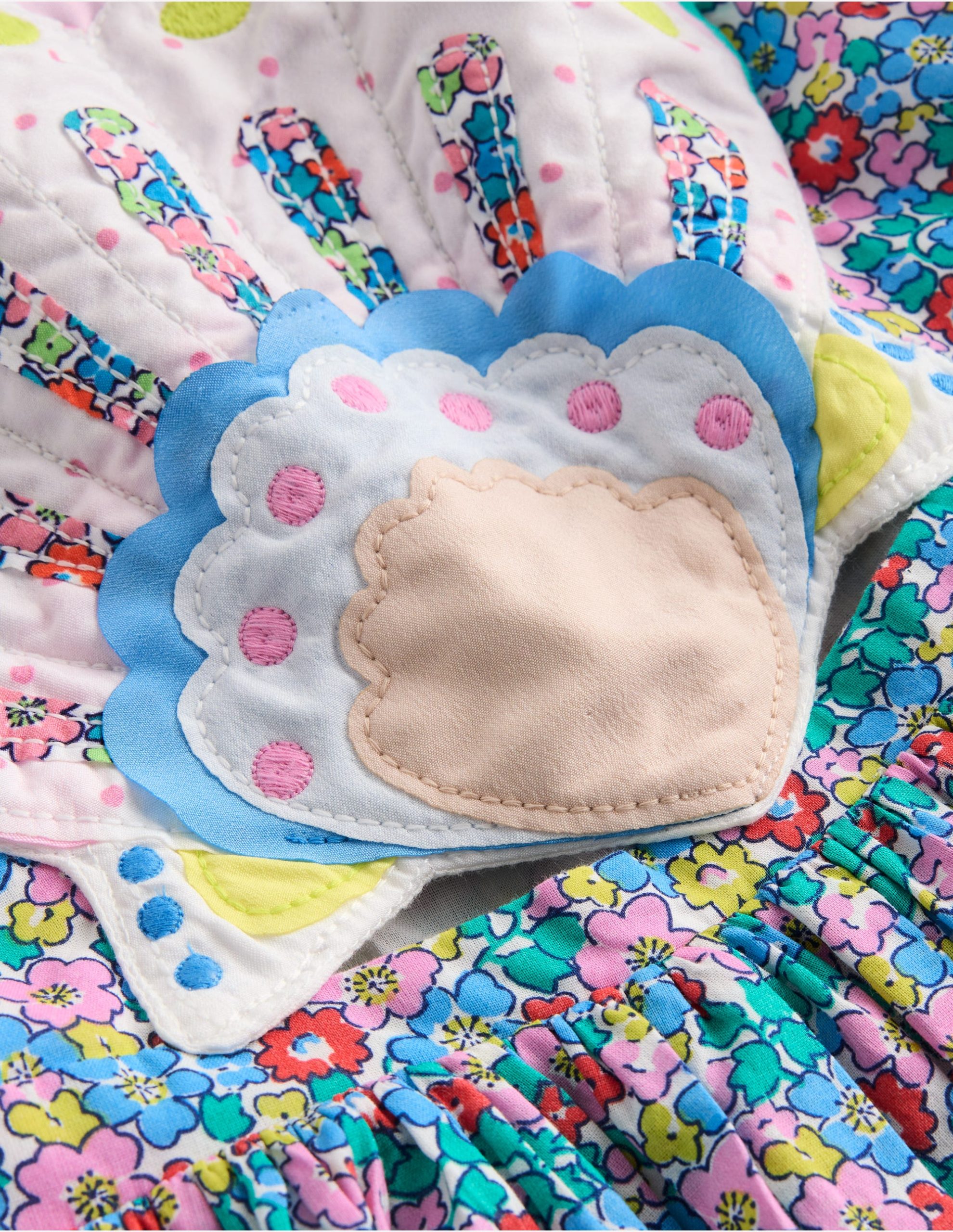 Zadie Applique Back Dress-Multi Flowerbed Shell - Image 7