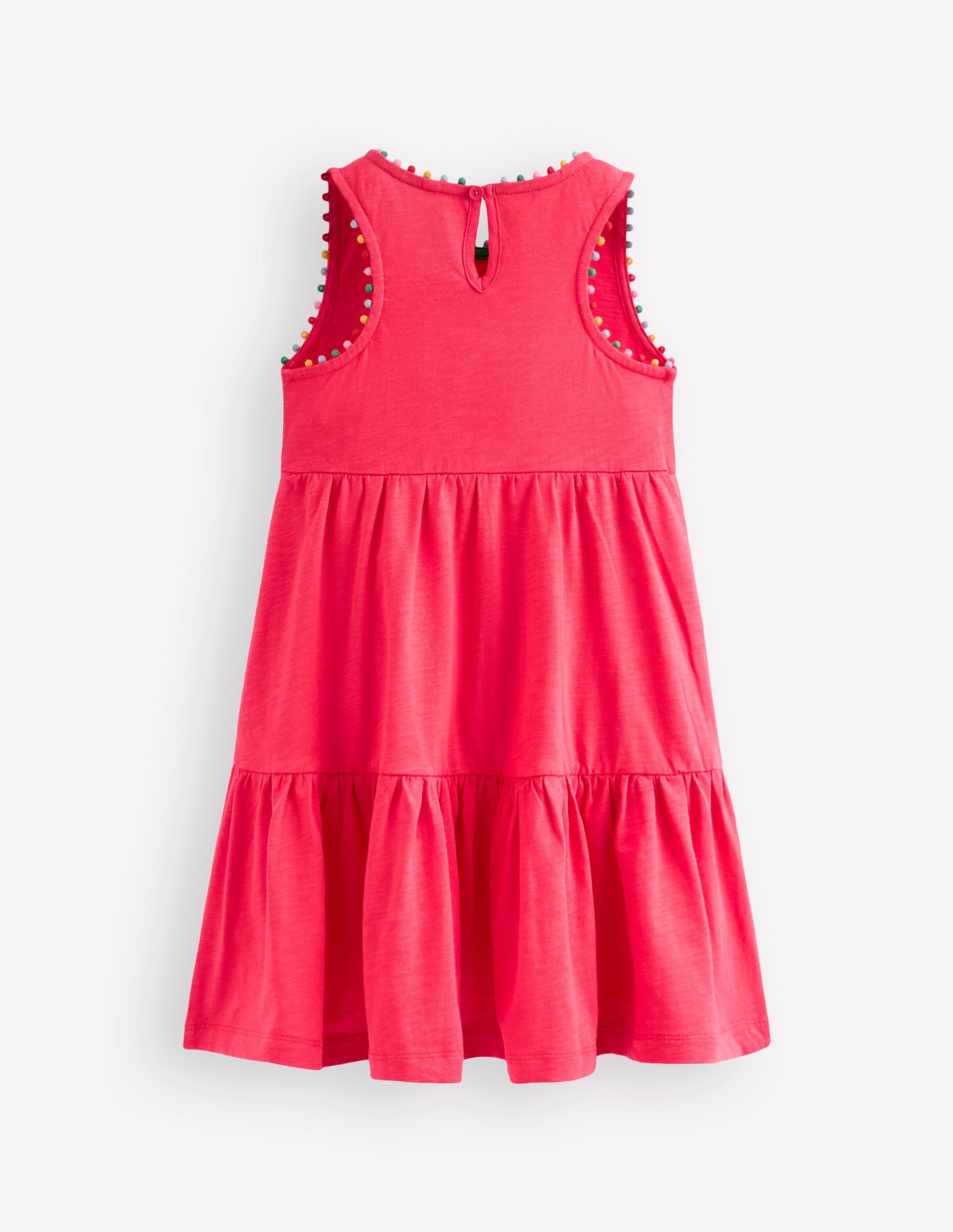 Ali Pom Trim Jersey Dress-Fandango Pink - Image 4