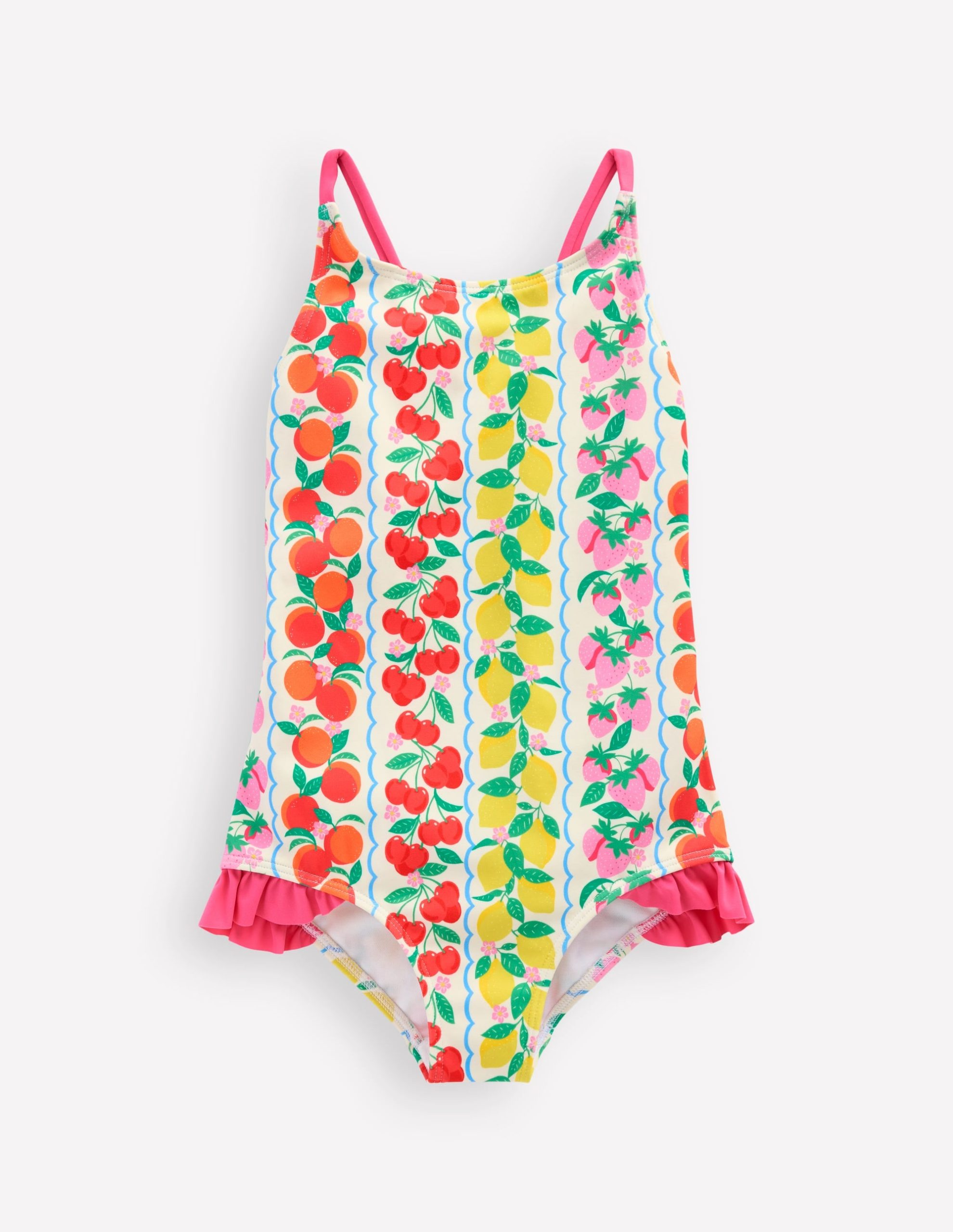 Pretty Cross-Back Swimsuit-Rainbow Fruit Stripe - Image 2