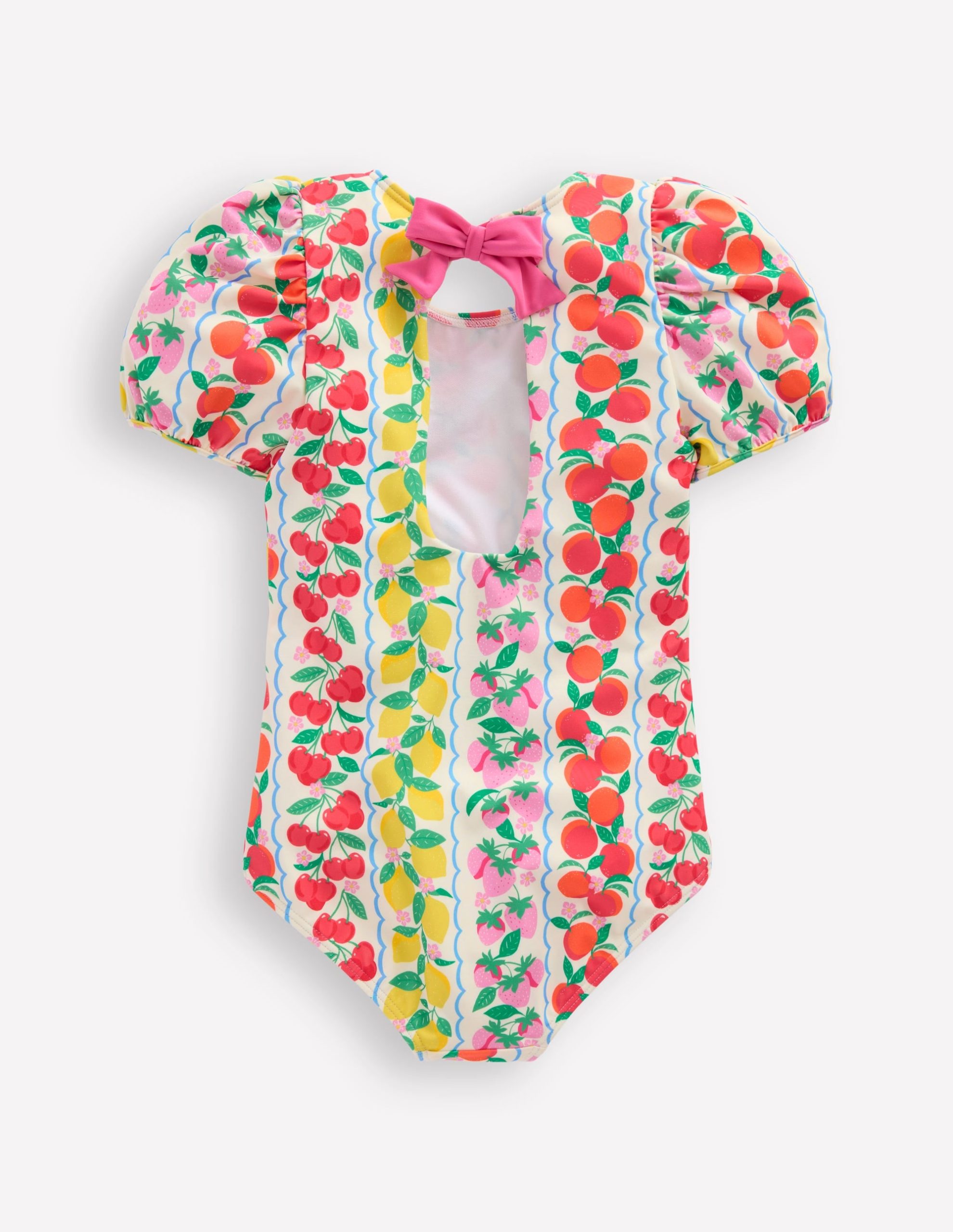 Sandy Puff Sleeve Swimsuit-Rainbow Fruit Stripe - Image 3