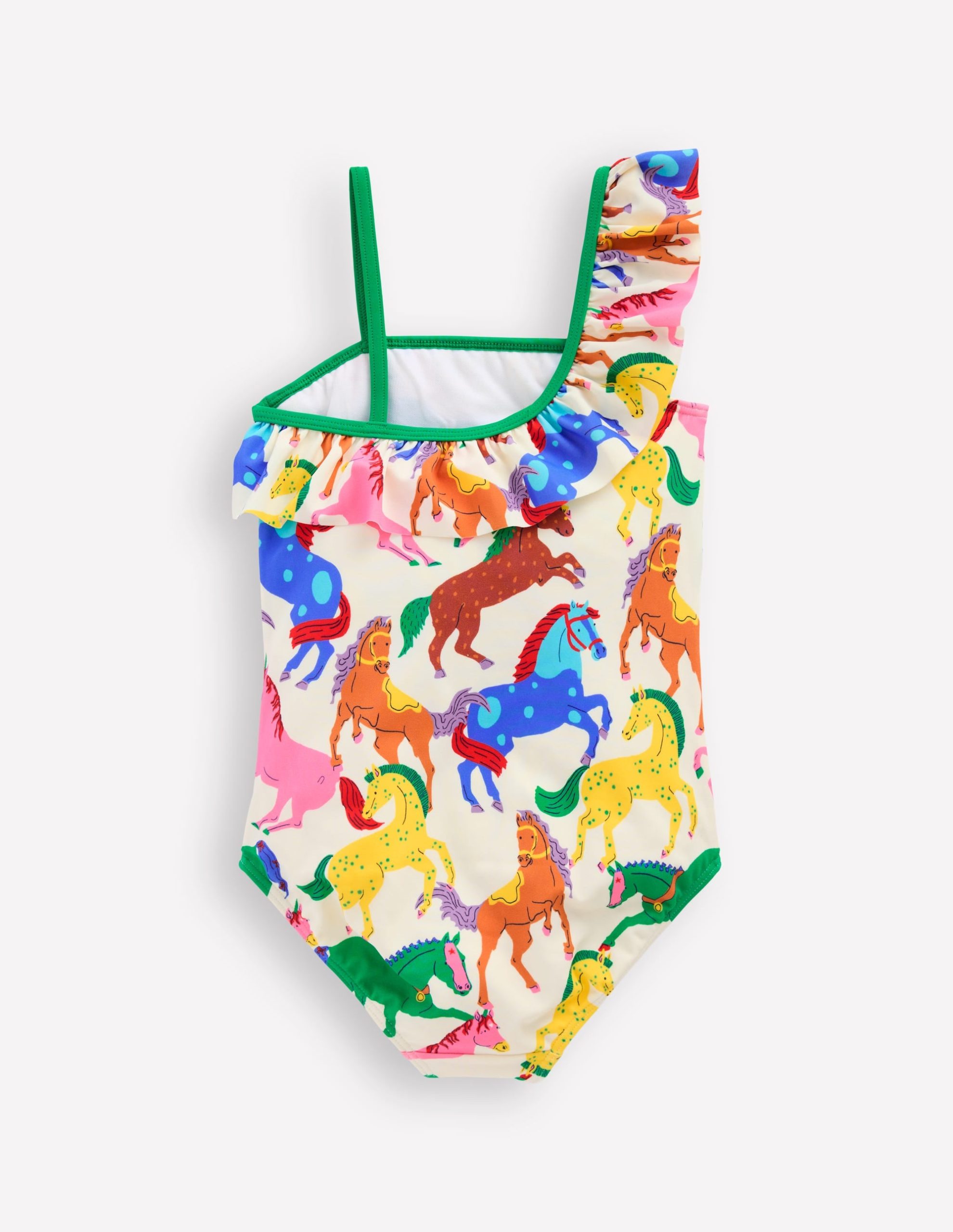 Lila One Shoulder Swimsuit-Multi Rainbow Horses - Image 2