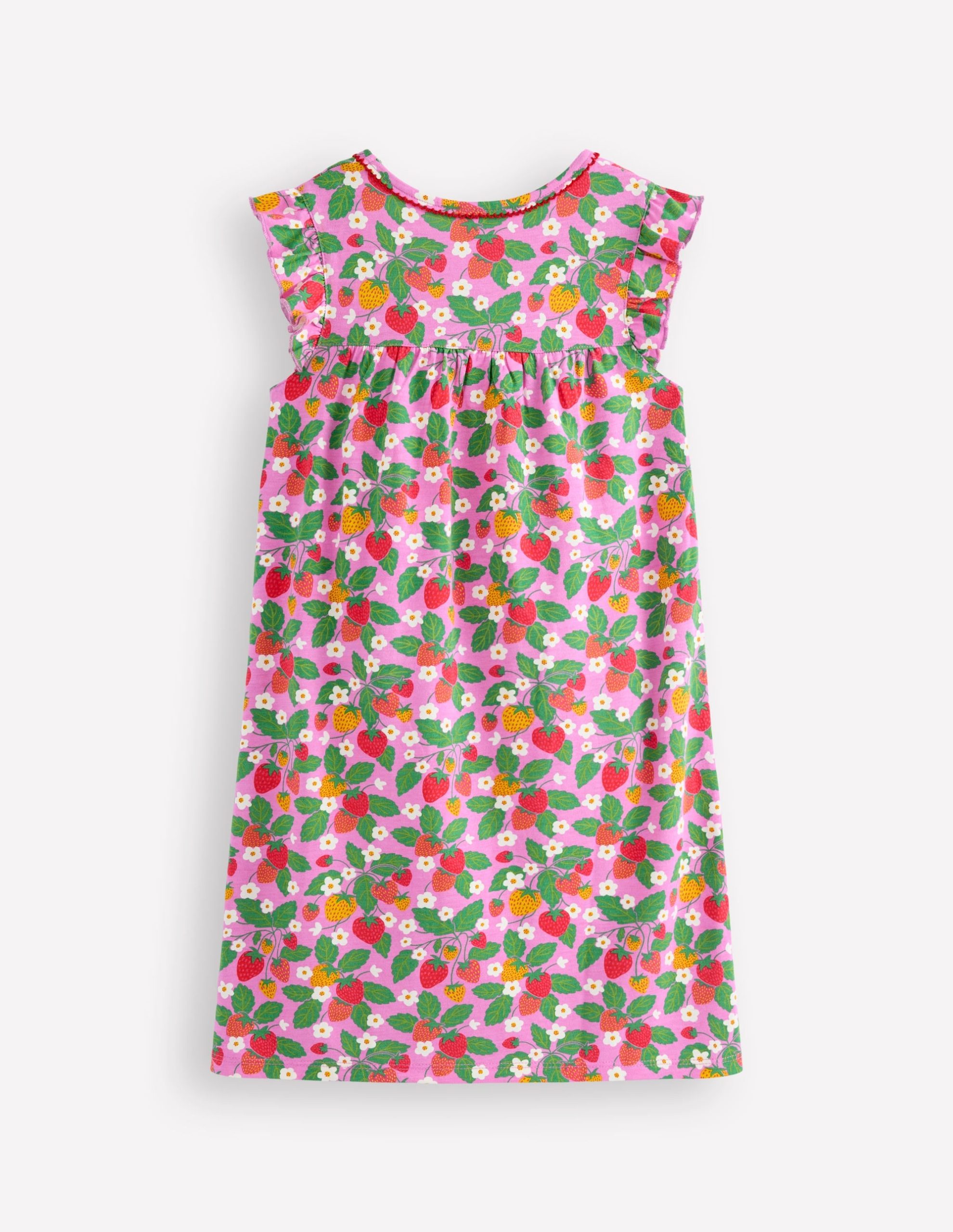 Short Sleeve Nightie-Cosmos Pink Strawberry Patch - Image 2