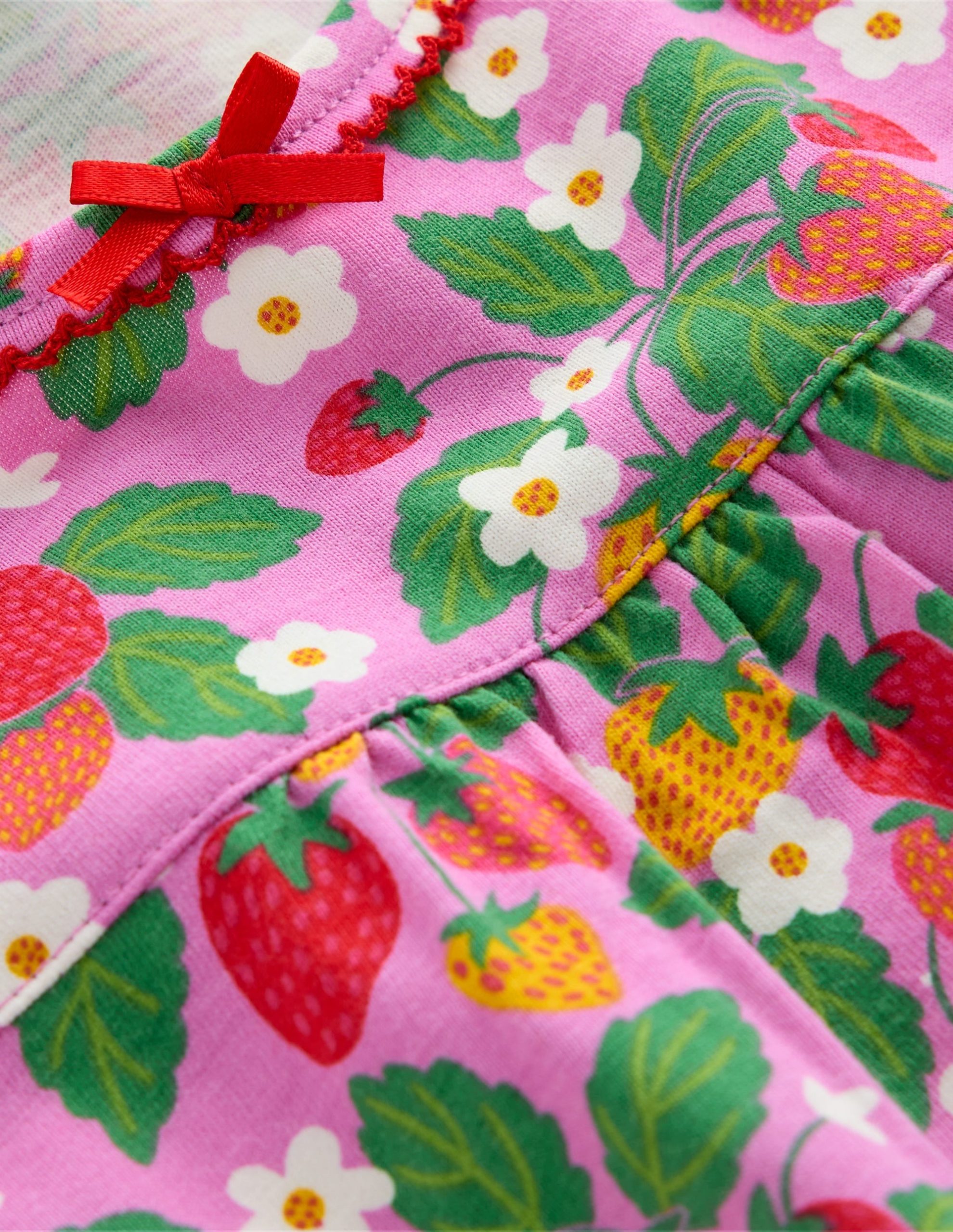 Short Sleeve Nightie-Cosmos Pink Strawberry Patch - Image 3