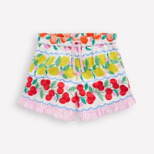 Juniper Woven Frill Shorts-Rainbow Fruit Stripe
