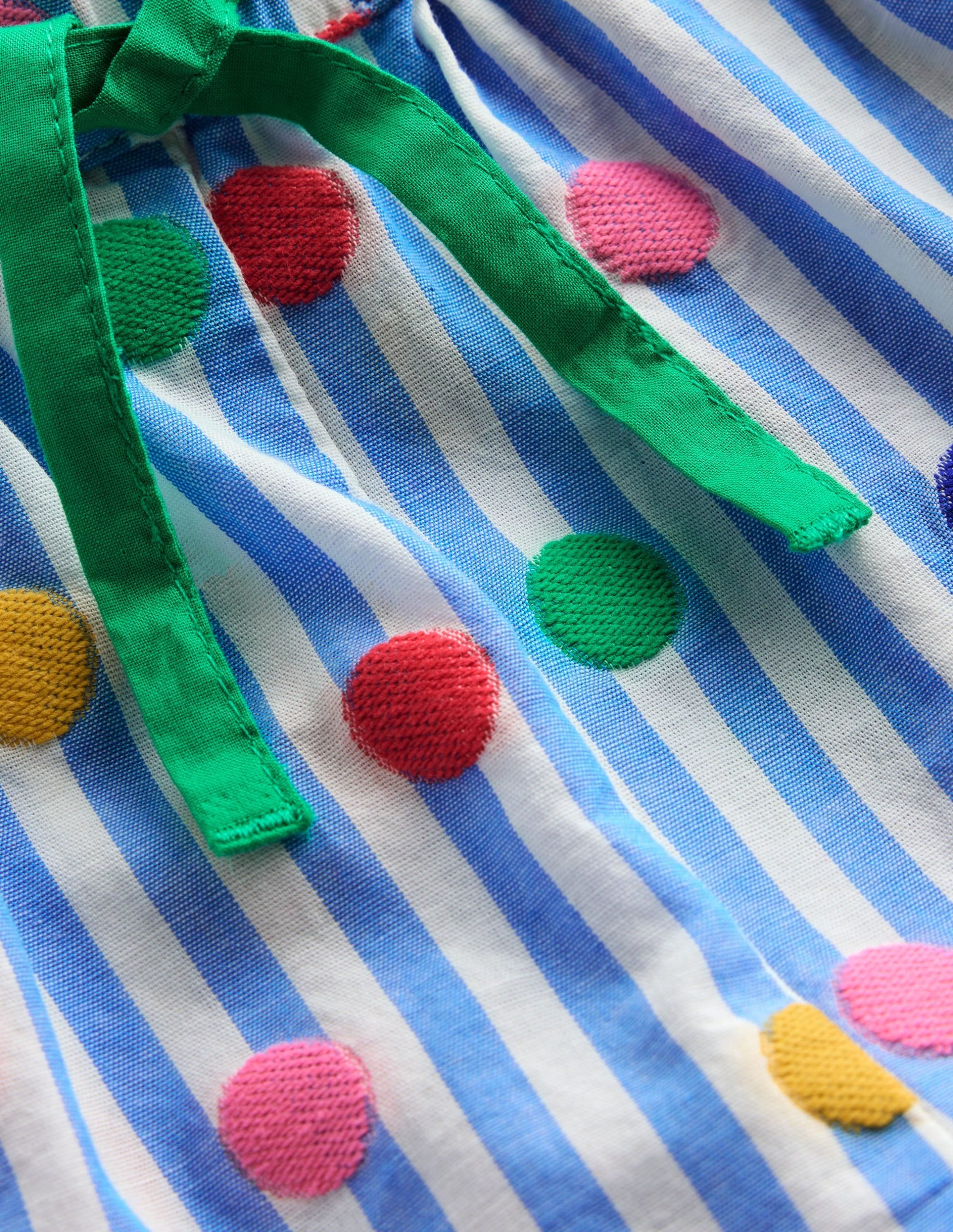 Juniper Woven Frill Shorts-Peacock Plume Blue Spot - Image 3