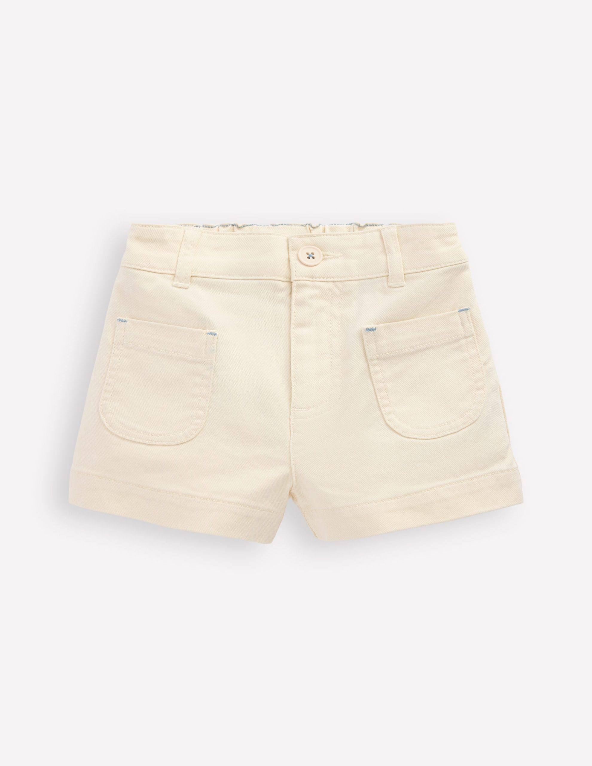 Patch Pocket Shorts-Vanilla White