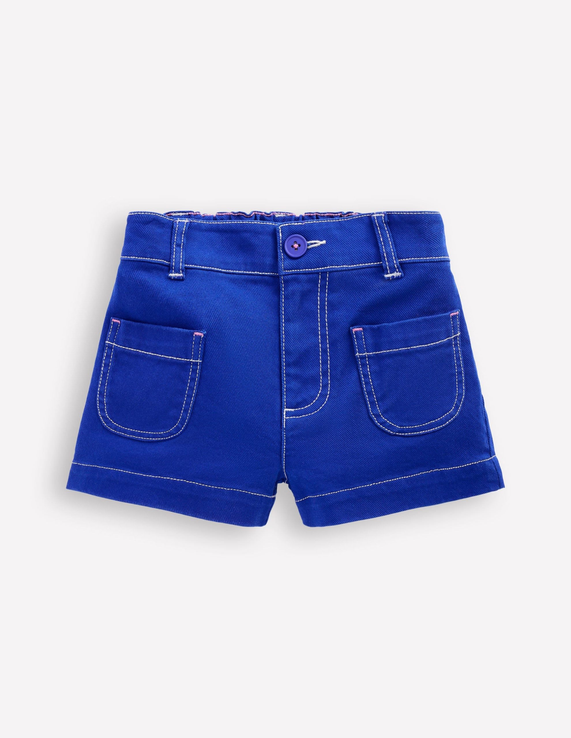 Patch Pocket Shorts-Bright Blue - Image 2