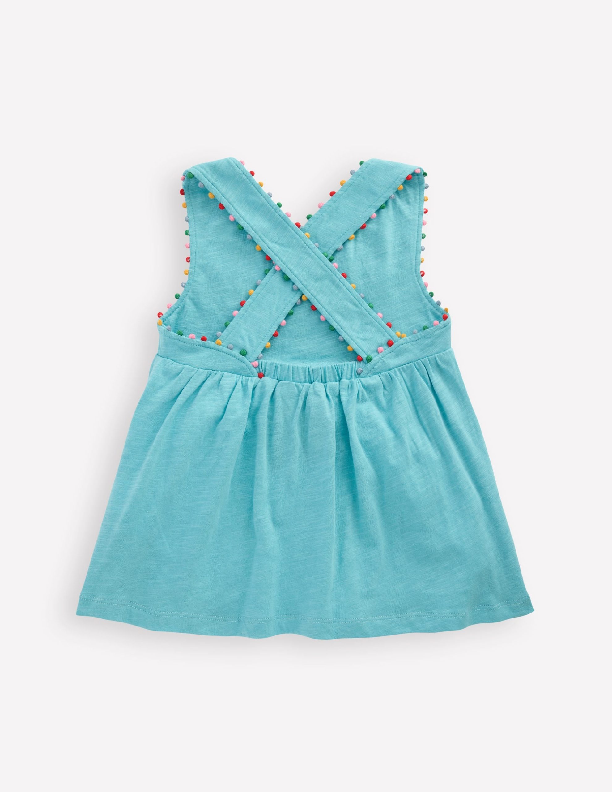 Cross-back Pom Top-Caribbean Blue - Image 2