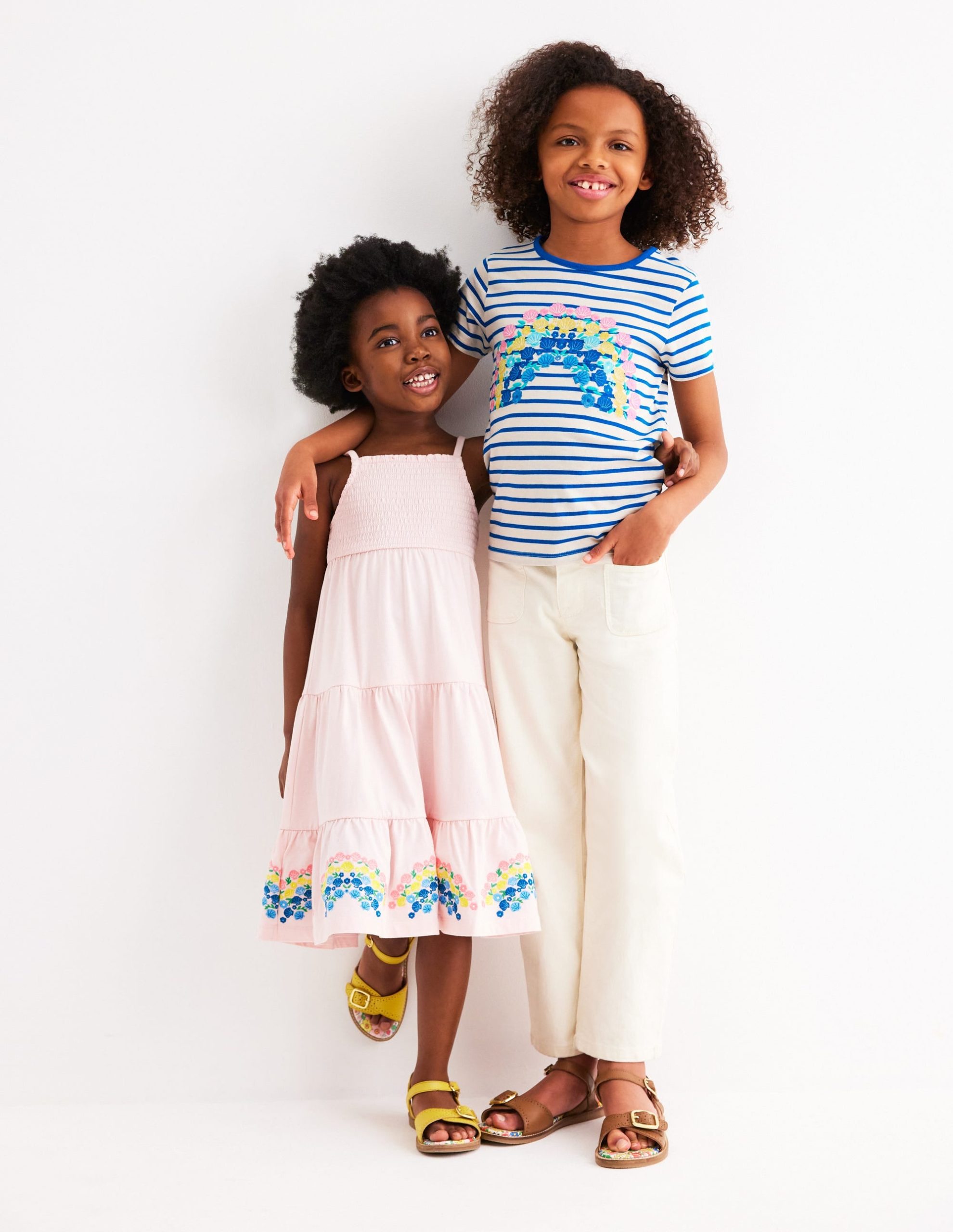 Short Sleeve Appliqu?? T-shirt-Peacock Plume Blue/Soft Ivory - Image 2