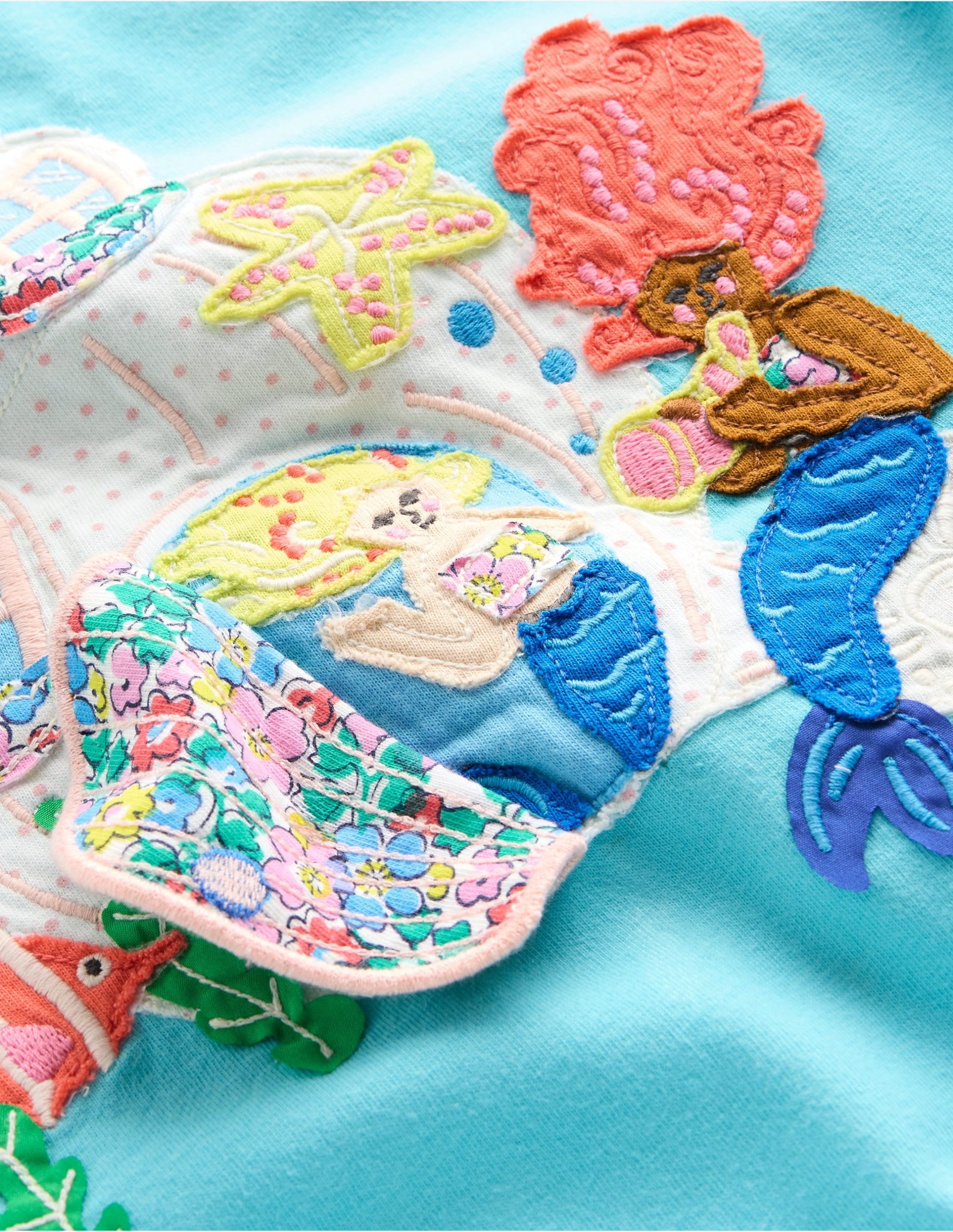 Lift The Flap Short Sleeve Top-Aquamarine Blue Mermaid - Image 3